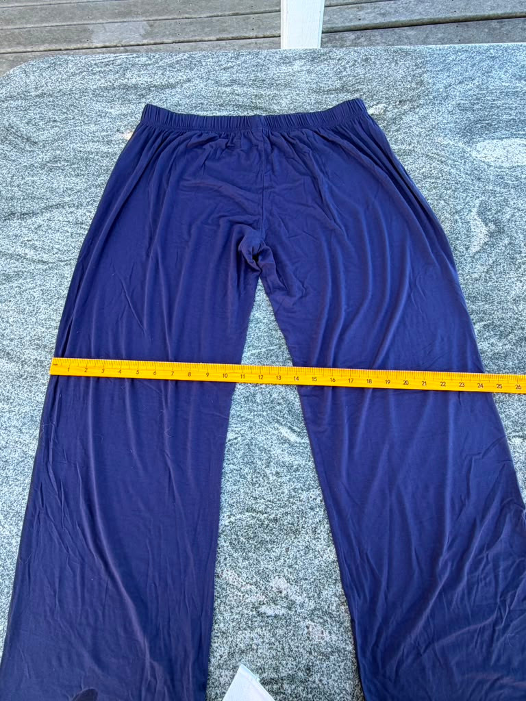 Vintage Navy Cotton Pajamas Set with White Piping, Unbranded, Size Medium