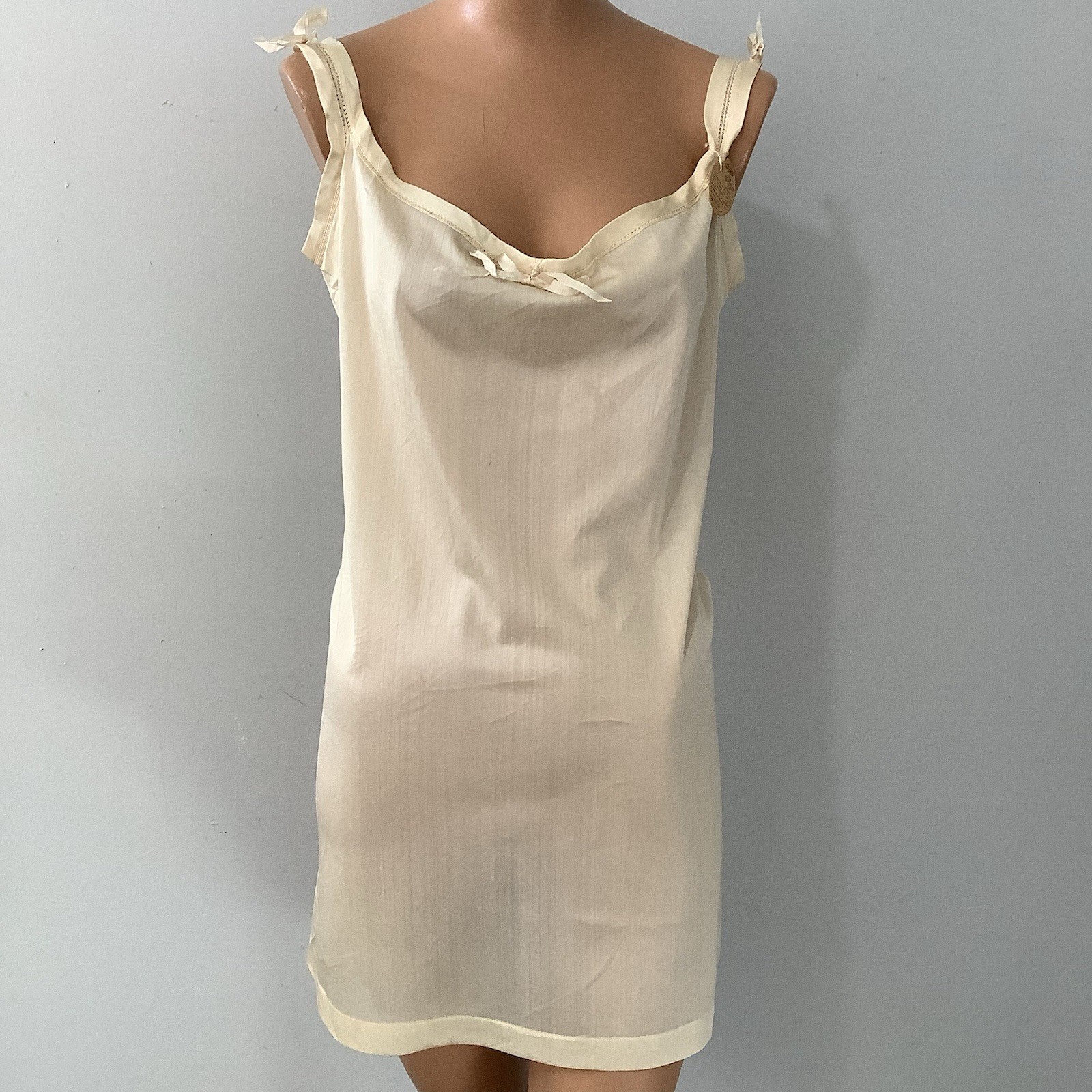 Antique 1920’s 100% Silk Tunic Style Slip or Long Camisole Mint W/ Original Tag