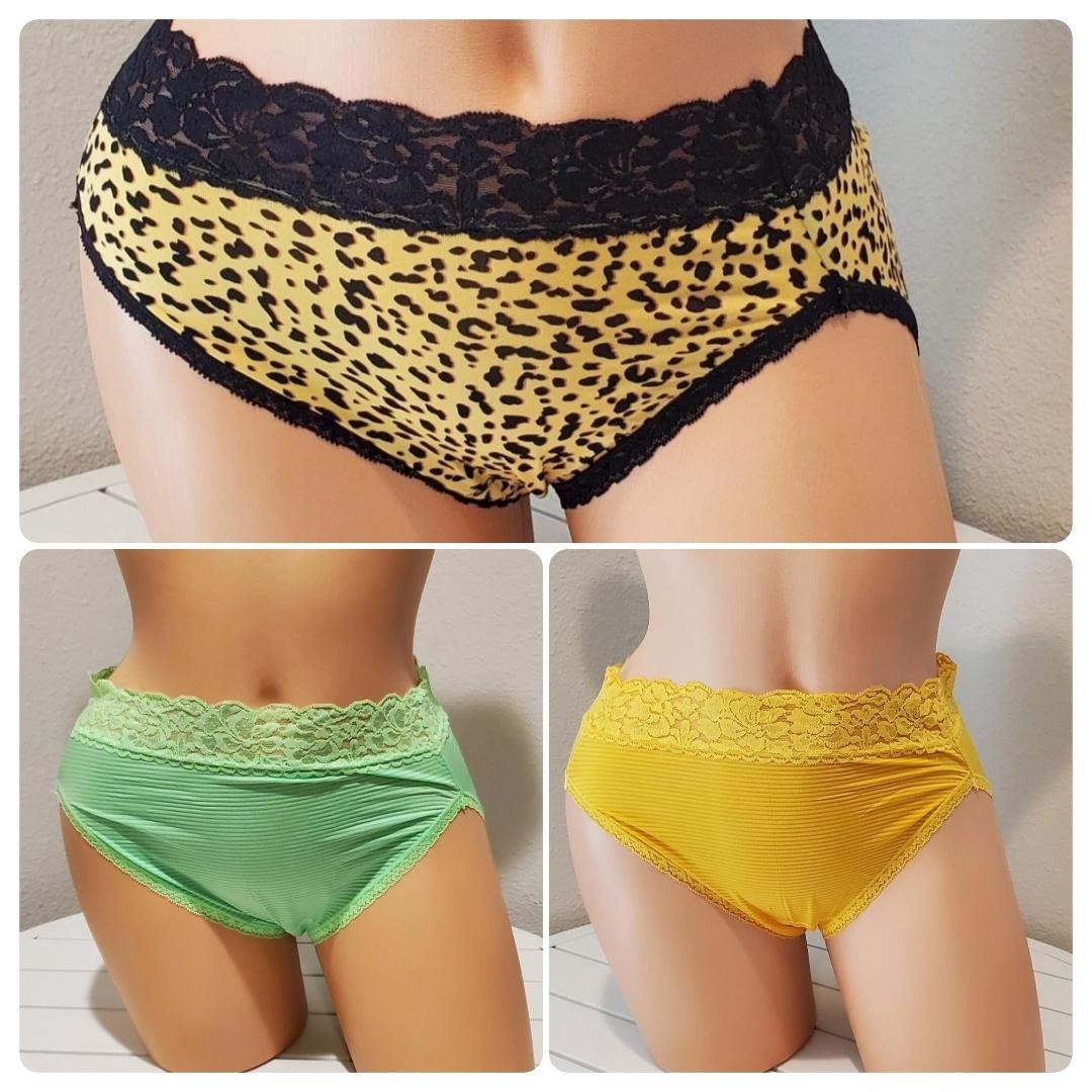 Vanity Fair 13280 French Cut Shiny Nylon Panty Lace Trim Rare Colors