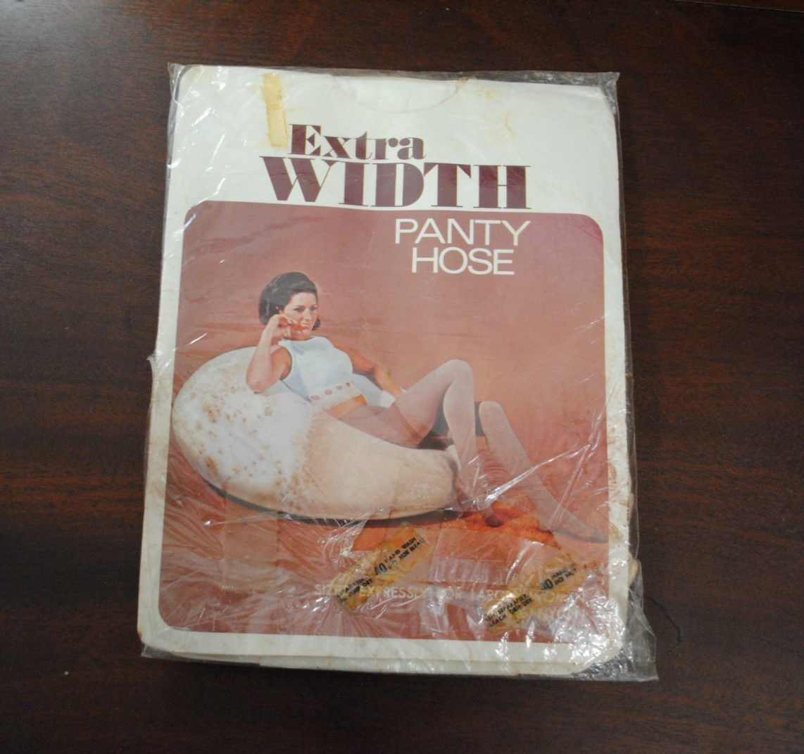 Vintage Extra Width White Panty Hose Plus Size 2X 1960s-70s Sealed NOS