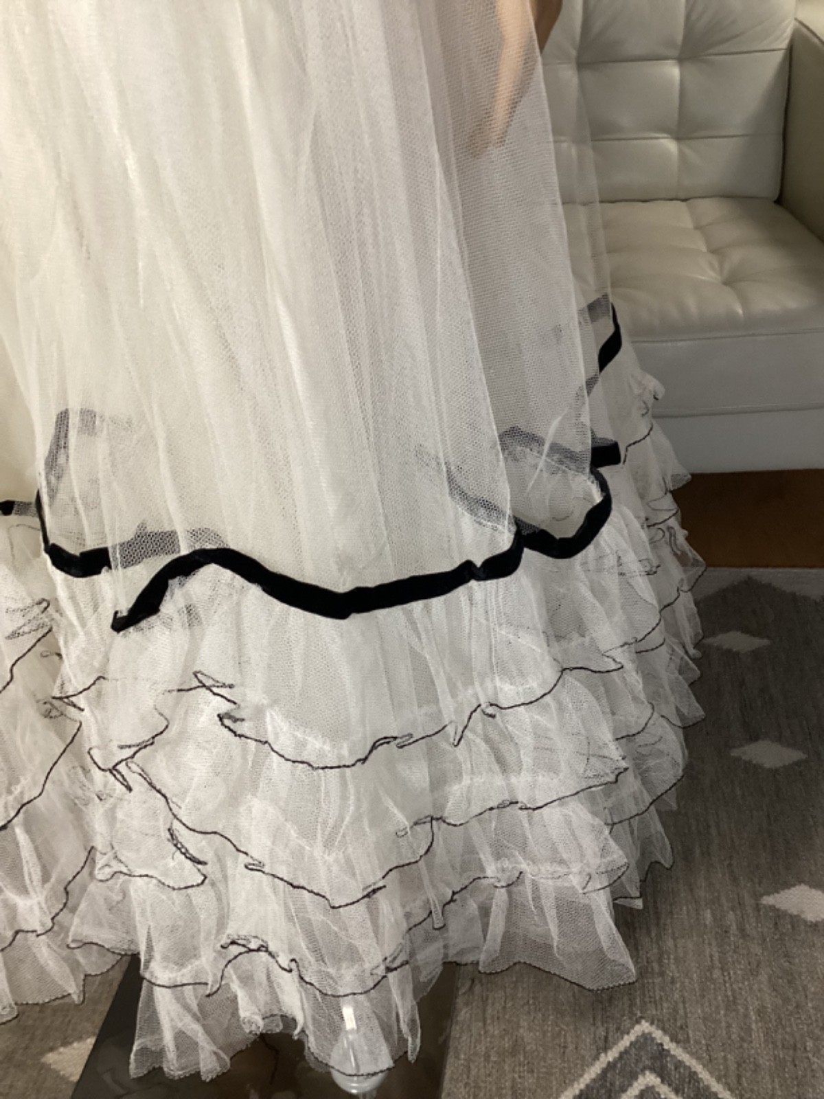Vintage 1950&rsquo;s Will Steinman Original Black & White Tulle Strapless Party Dress