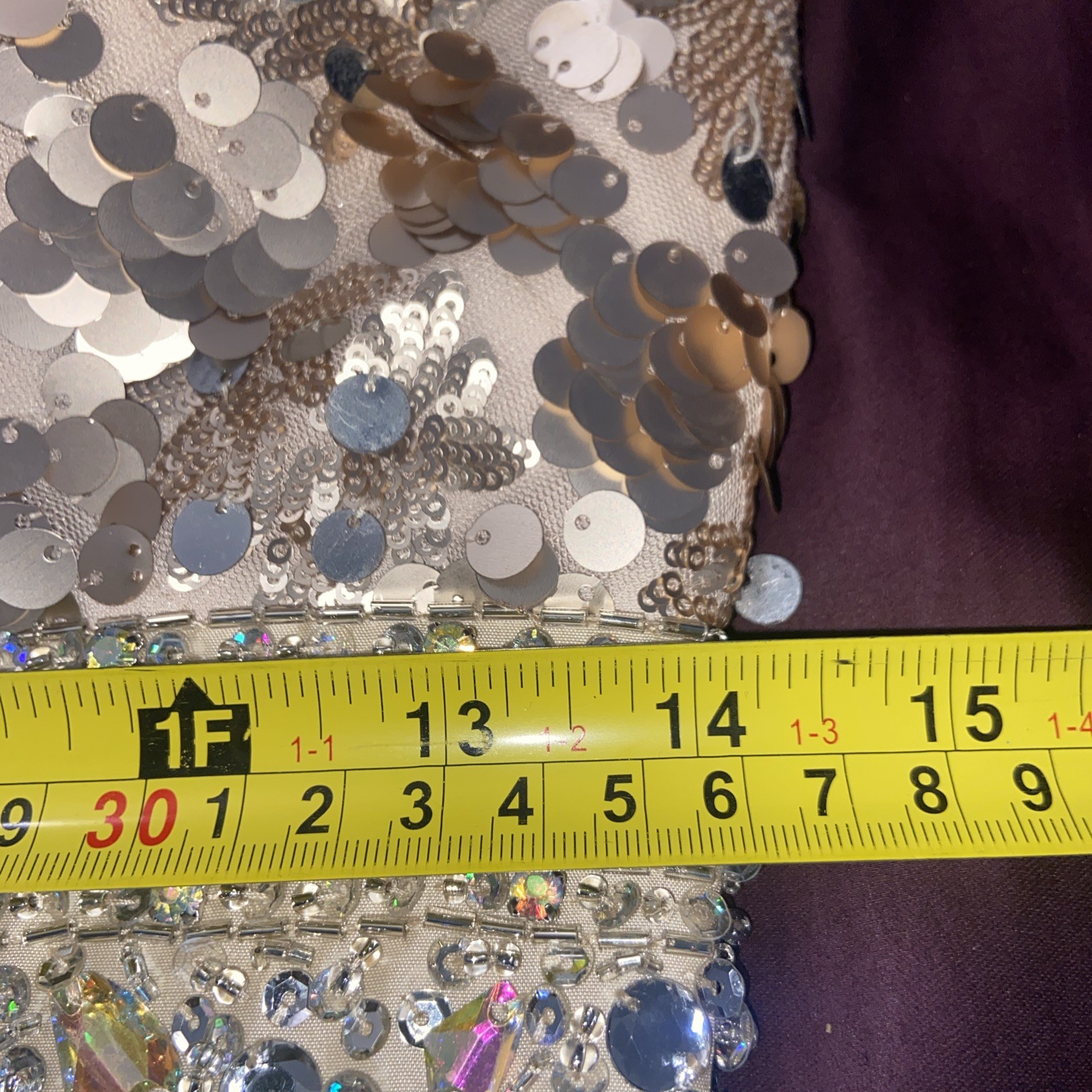 Vtg Night Moves Gold Rose Sequin Aurora Borealis Formal Prom Dress 8 Medium GUC