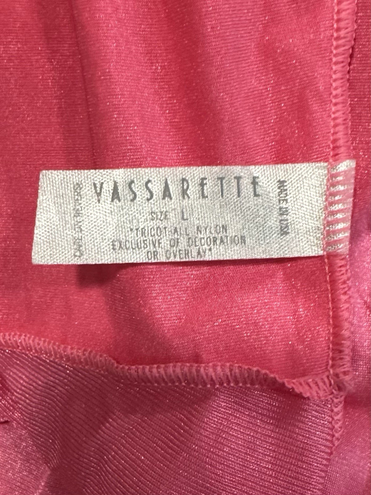 VINTAGE Vassarette Womens Size Large Nightgown FUCHSIA HOT PINK Gown