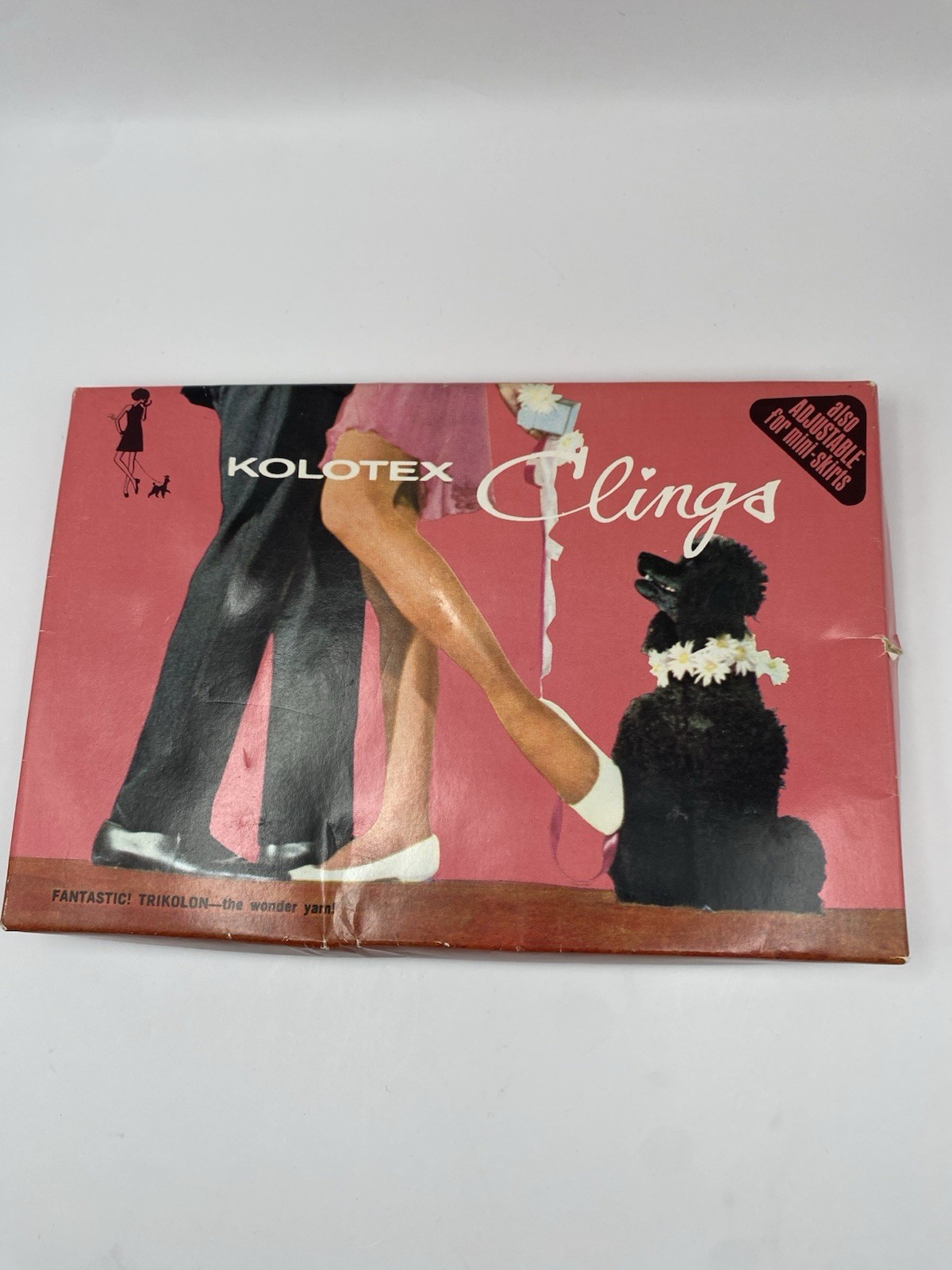 Vintage 60s KOLOTEX CLINGS Trikolon Stretch Stockings Size 9.5/10 Boxed, Retro