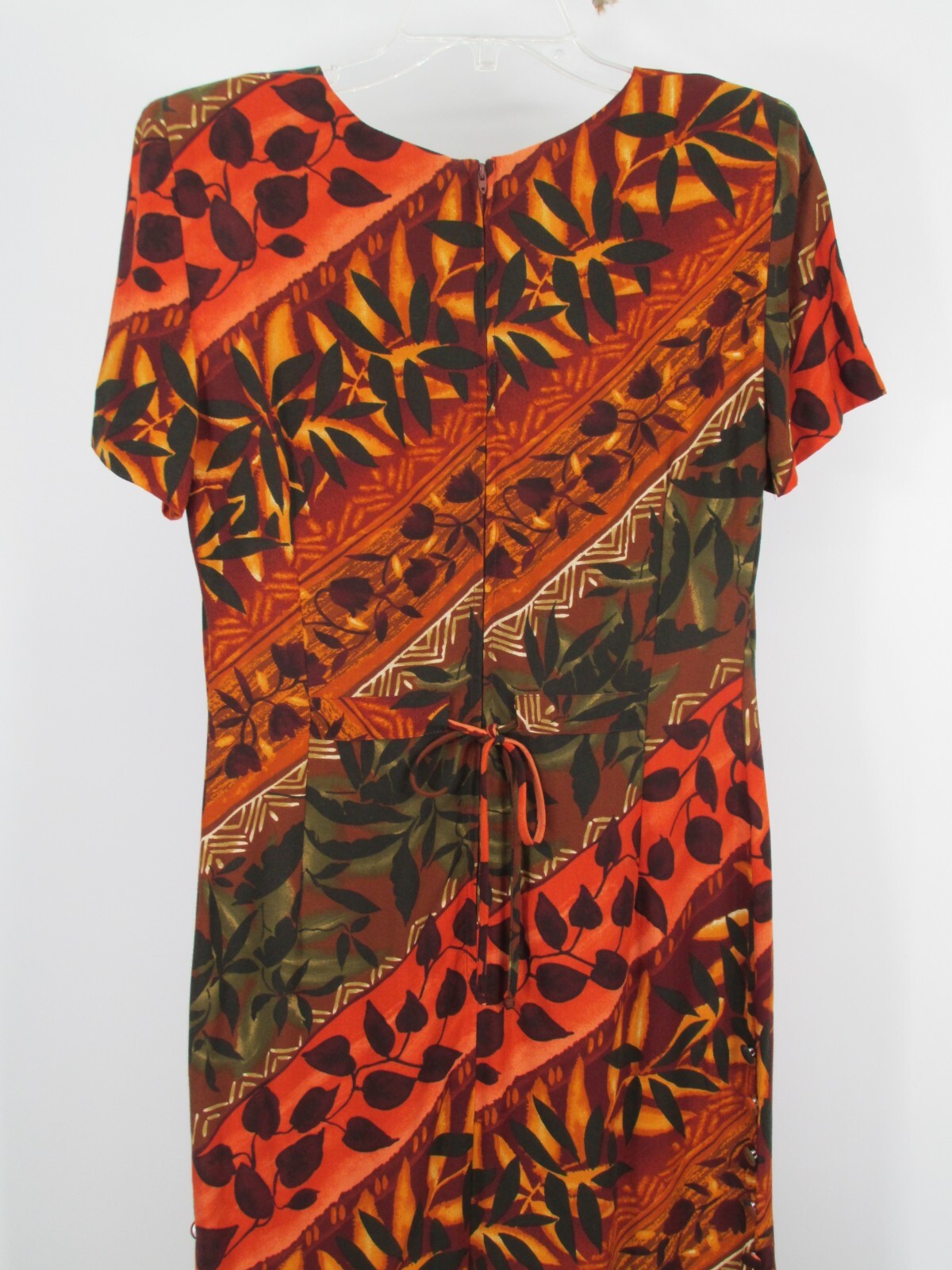 NWT DAWN JOY VINTAGE Y2K Maxi Dress Women 5/6 Multicolor Short Sleeve USA TRIBAL
