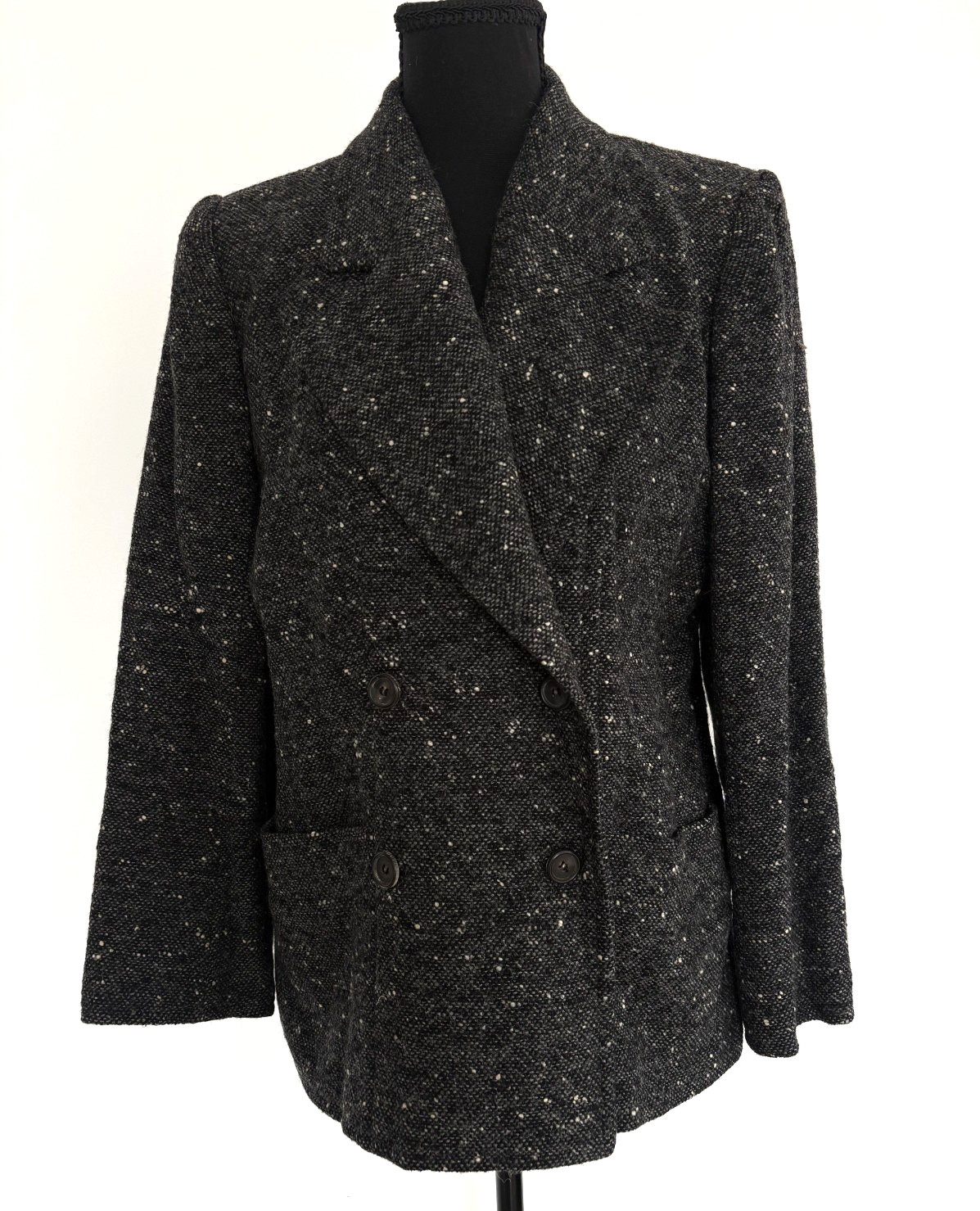 Vintage Saint Laurent Rive Gauche Tweed Blazer – Double Breasted Wool Jacket