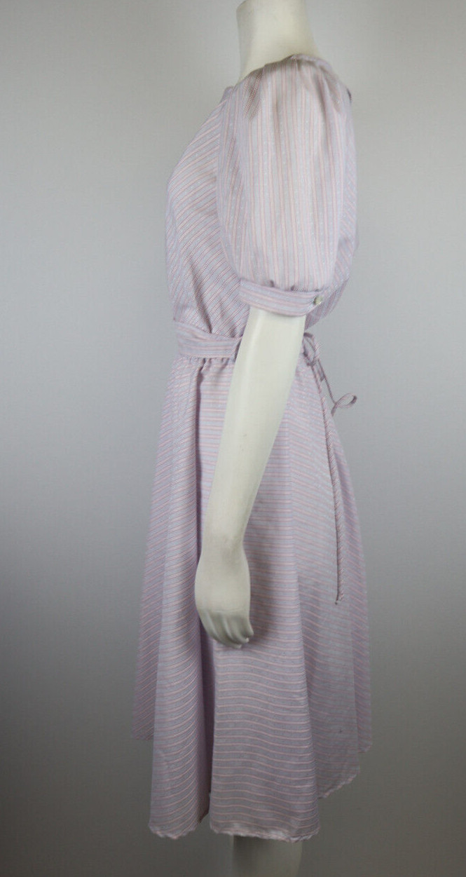 BYER TOO! Vintage 80s 90s Womens Dress Size 7 Blue Red Striped Belted