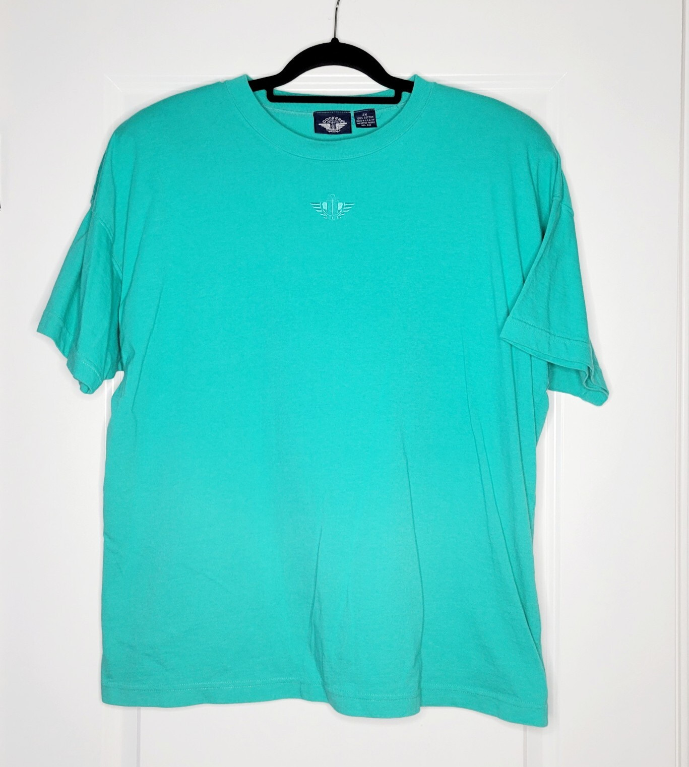 Vintage Levi’s Dockers Padded T-Shirt Women&rsquo;s 2XL Short Sleeve Aqua Green 90s