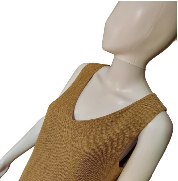 Vintage Emanuel Ungaro Sleeveless Burlap Sheath Dress Size 10