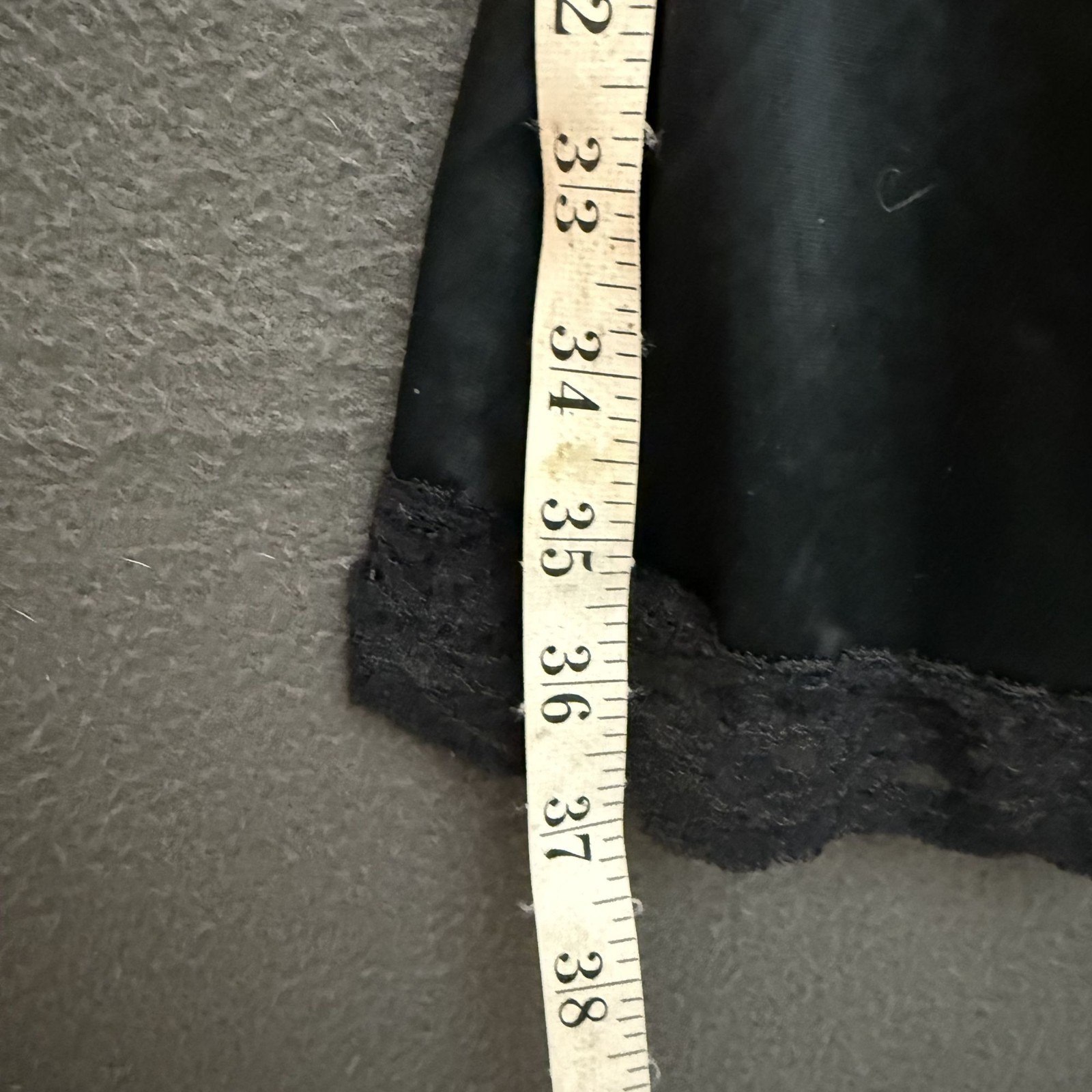 Vintage Rogers Women&rsquo;s Slip Dress Nightgown Black Satin Lace Trim 50s Lingerie