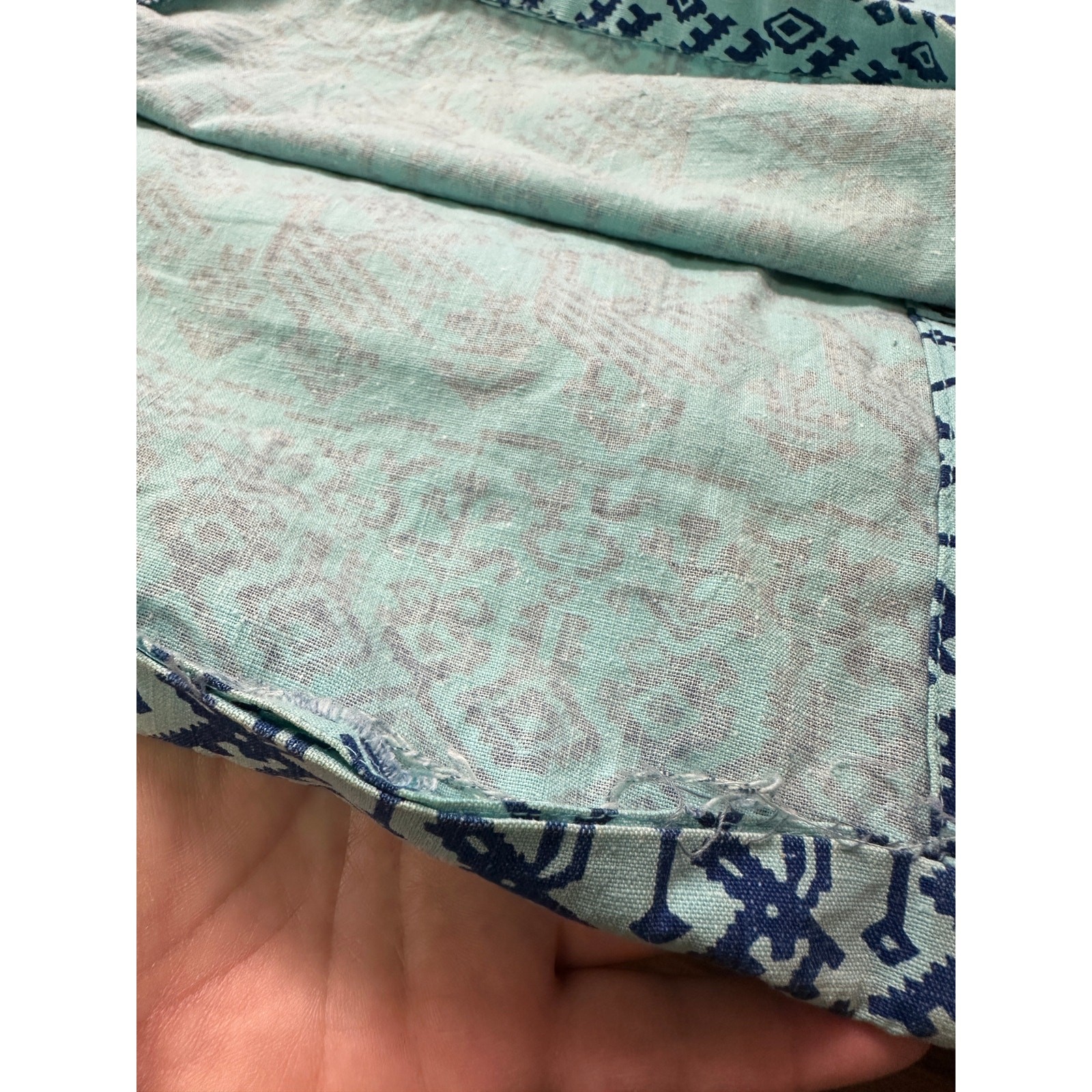Vintage Maya De Mexico Original Shift Dress Womens Sz S/M Blue Bird Print *READ