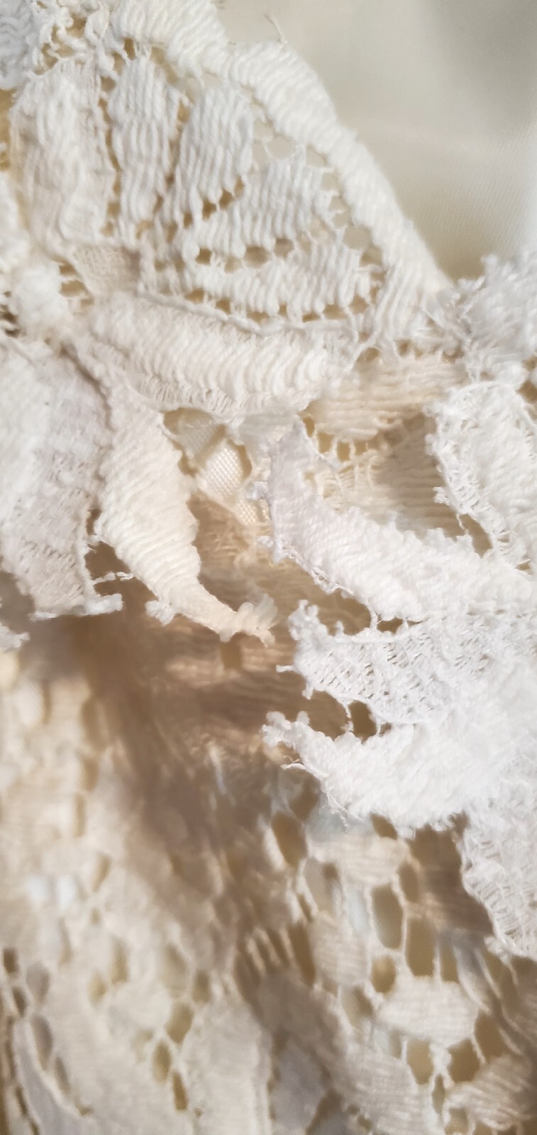 Vintage Ivory Cream Romantic Lace Elastic Waist Cuffs Custom Made Wedding Dress