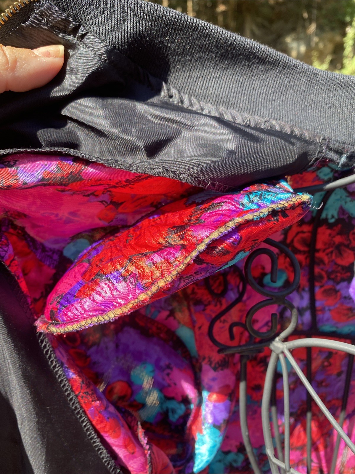Vintage Polyester Maygene Floral Zip Up Windbreaker Jacket Size M