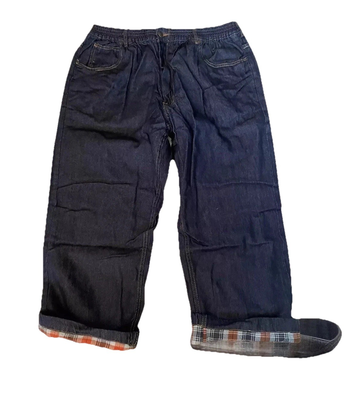 Unisex Flannel Lined NWT Denim Pants Jeans Ice House Elastic 38X 25.5 Vtg