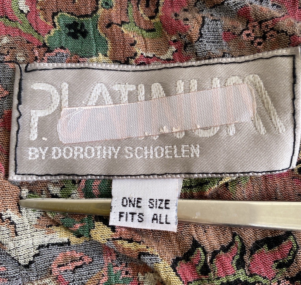 Platinum By Dorothy Schoelen O/S Boho Open Front Jacket Floral Art To Wear