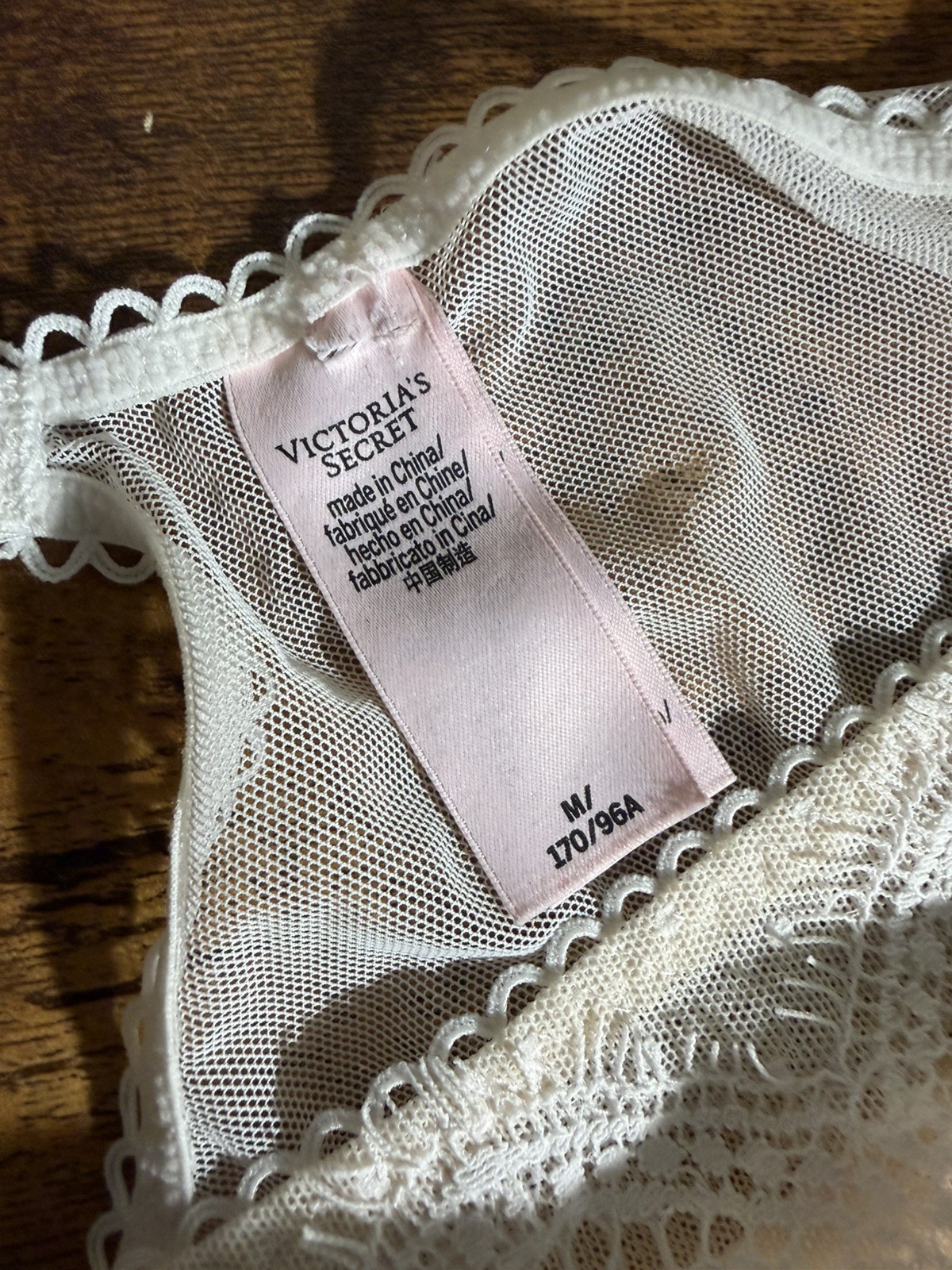 Victoria&rsquo;s Secret Ivory White Lace Mesh Teddy Bodysuit Lingerie Size M