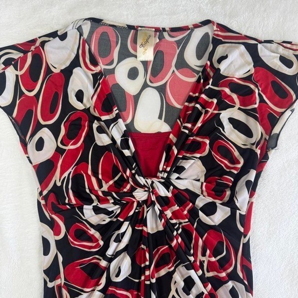 Topia red graphic babydoll flare short sleeve top fairy boho y2k vintage
