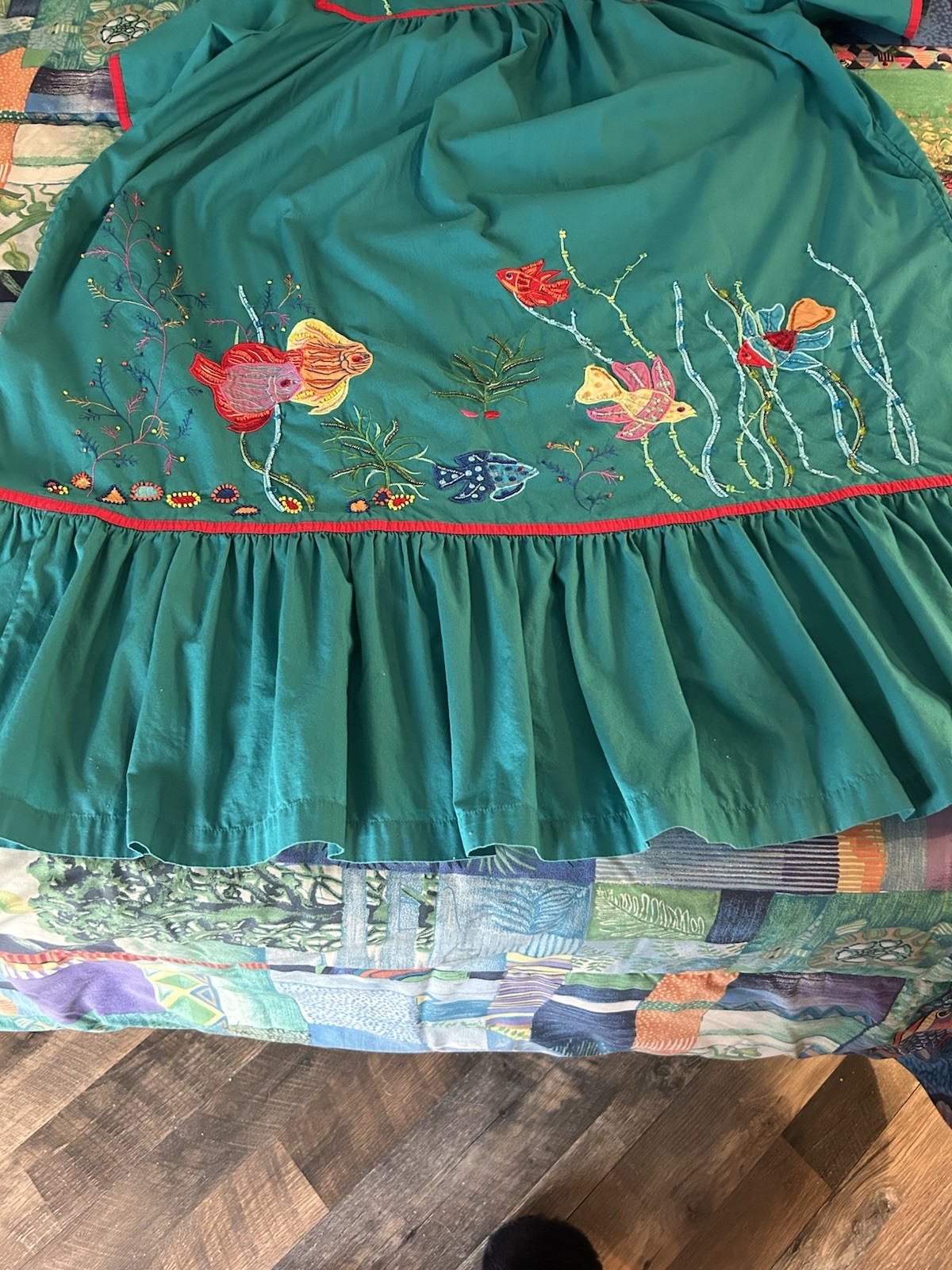 GO SOFTLY WOMEN&rsquo;S EMBELLISHED TROPICS « HOUSE DRESS » – MUUMUU -XL