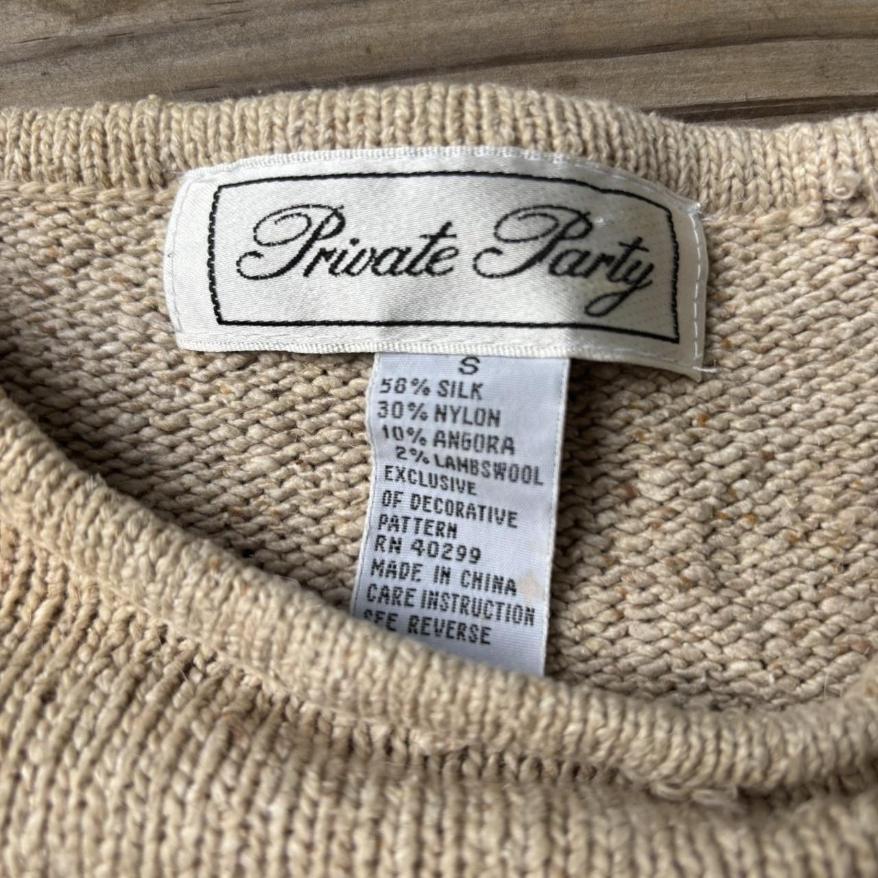 VTG “Private Party” Embellished Beaded Silk/Angora Sweater -NWT