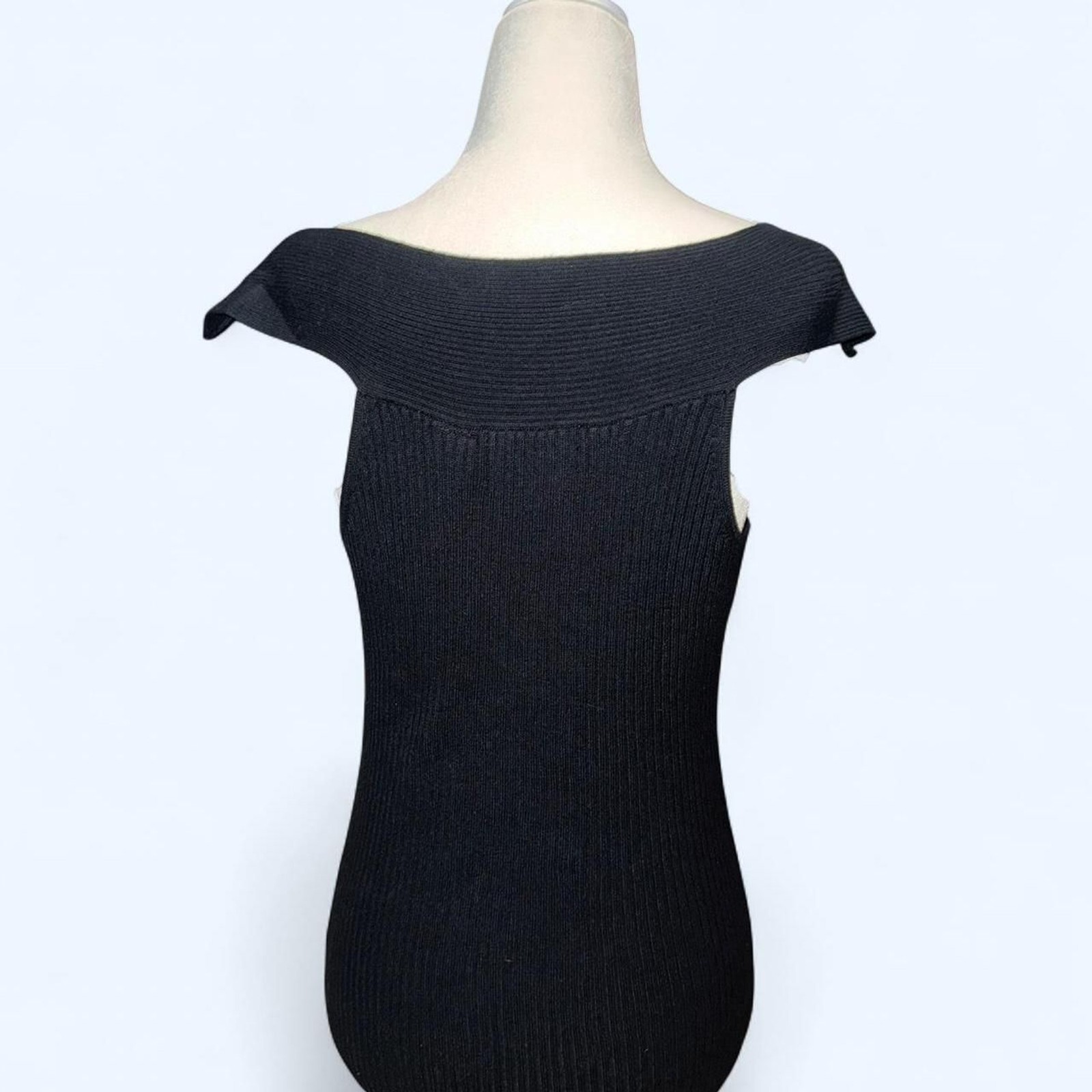 Vintage Chadwicks black ribbed off the shoulder top size S