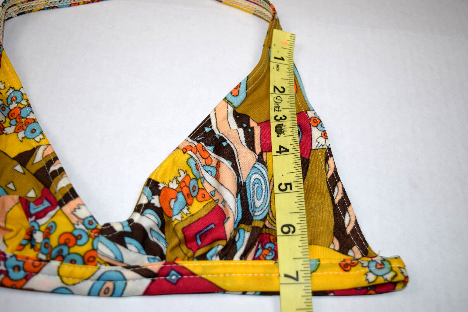 Swimsuit Bikini VTG 60s Pop Art Patchwork Bikini Sz 10 XS/S French Canadian