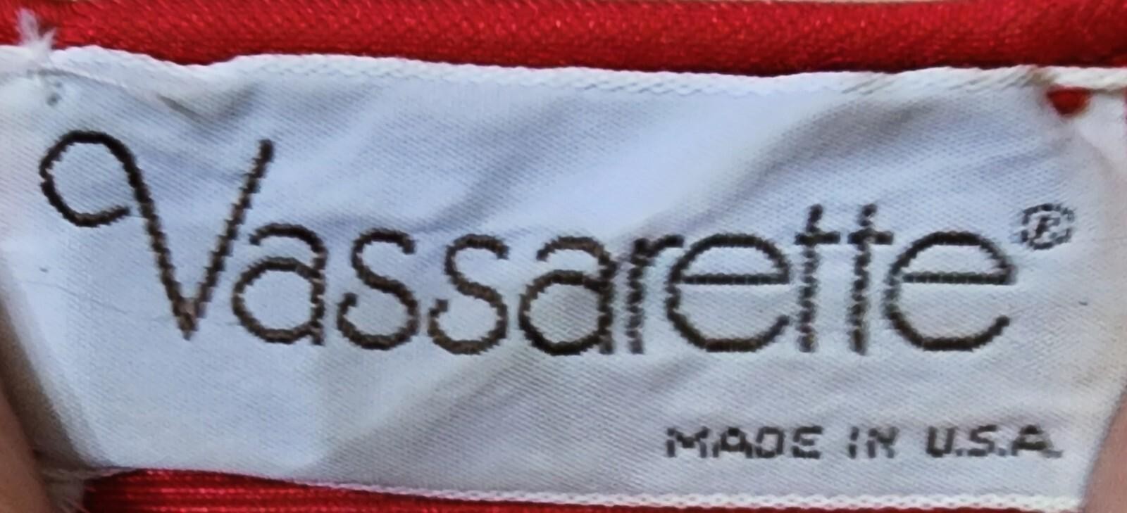 VTG Vassarette Nightgown Large Red Full-Length Lingerie Nylon Empire Waist READ