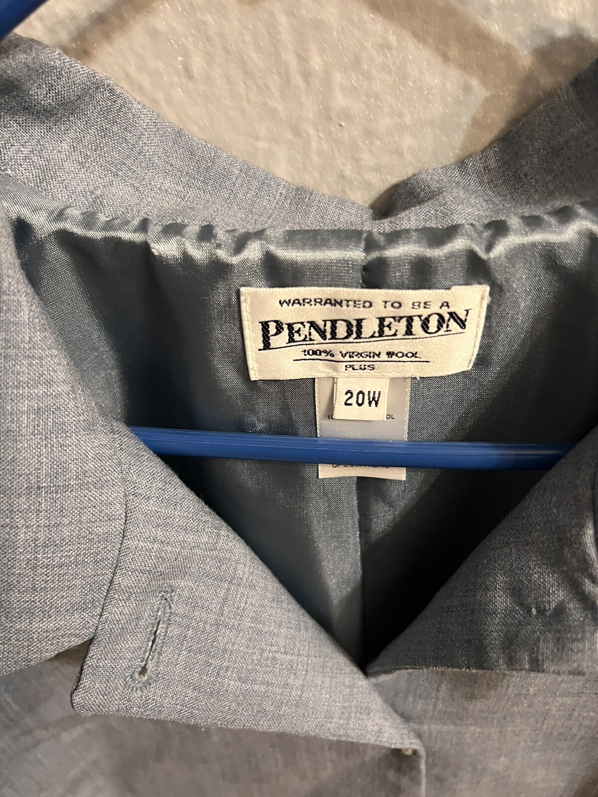 Pendleton Jacket Womens 20W Blue Wool Blazer