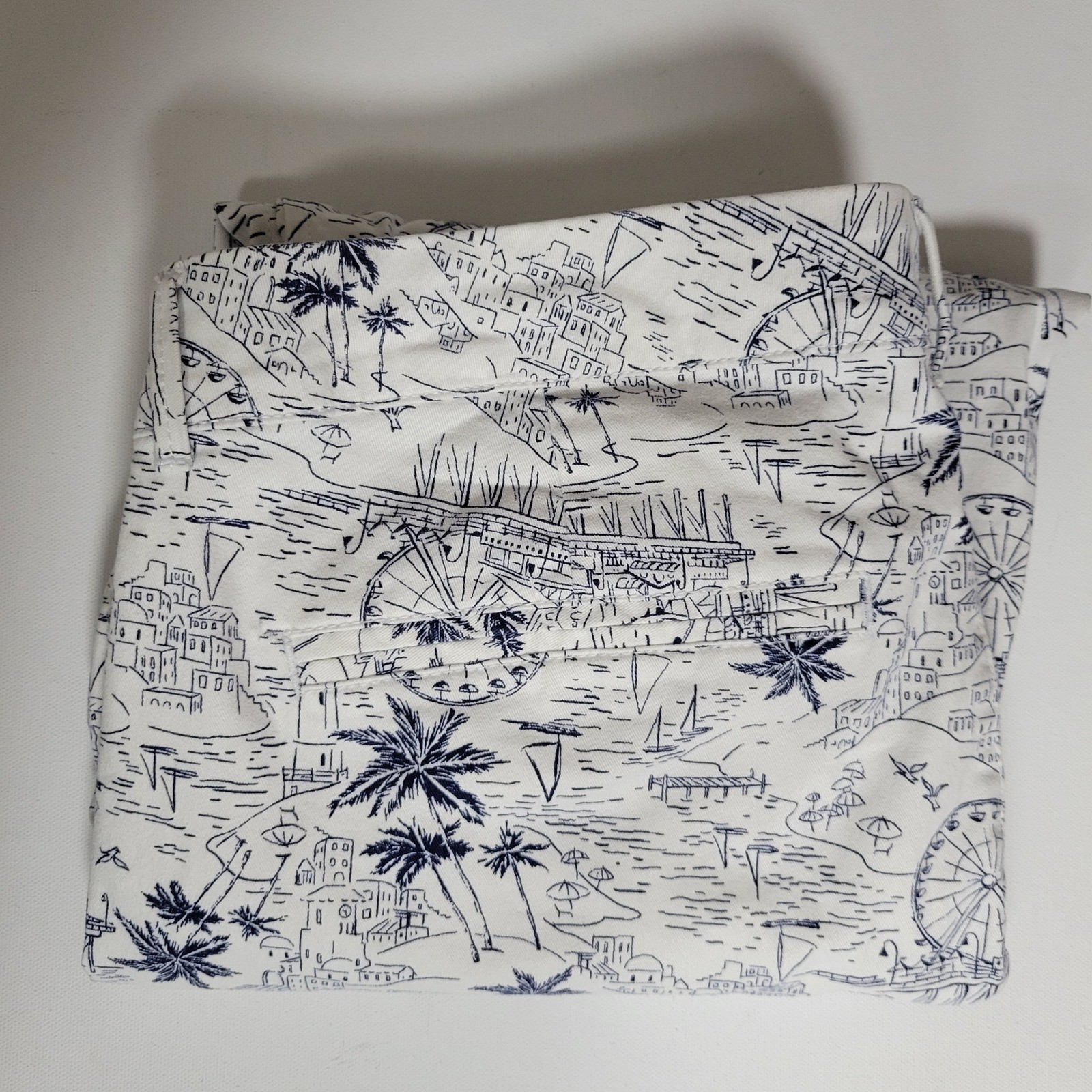 Old Navy Pixie Chino Ankle Pants Wmns 14 Scenic Toile Print Y2K Coquette Preppy