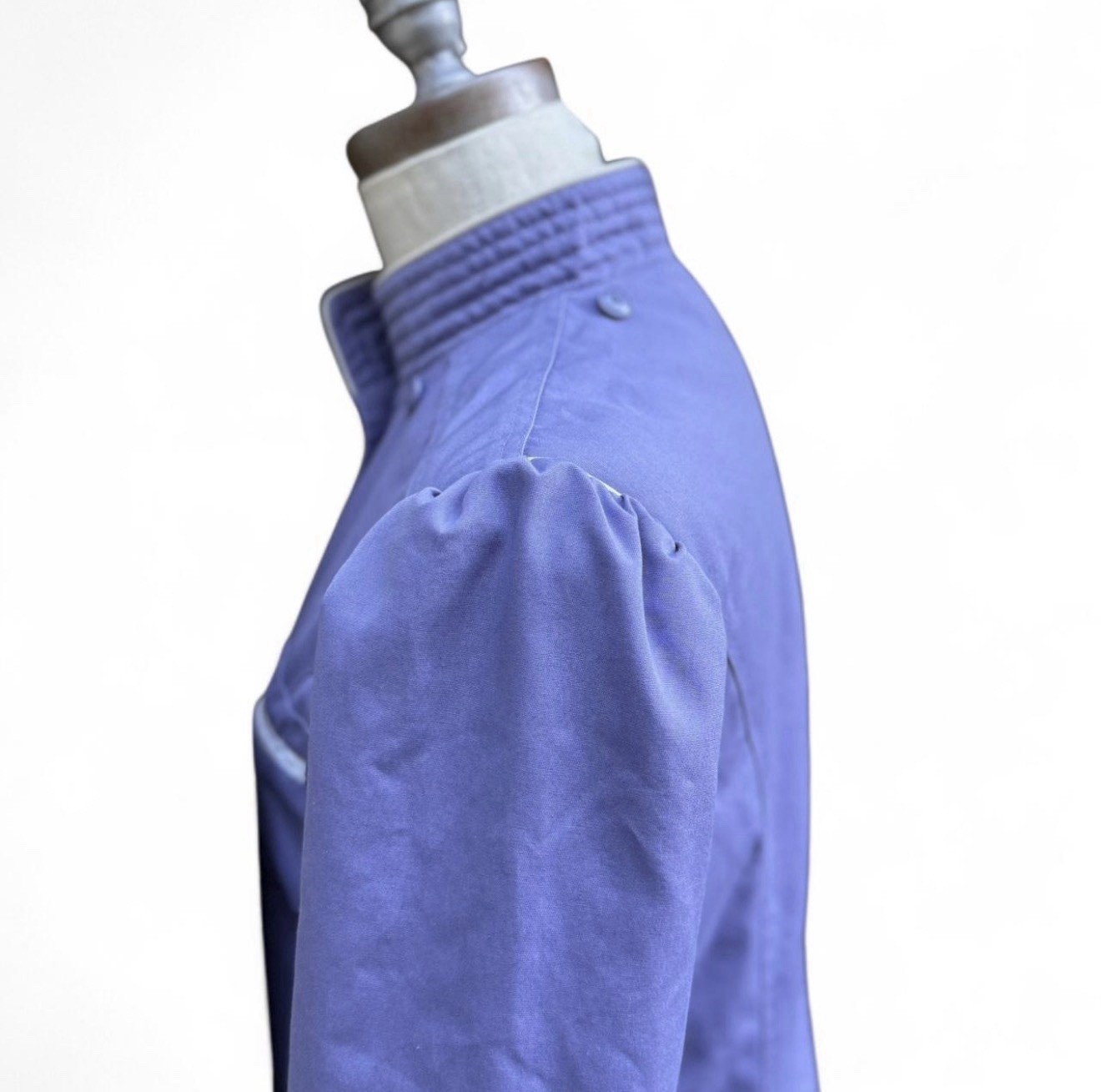 Vintage Partners Lavender Cotton Blend Trench Coat 70’s Flare Retro Cottage