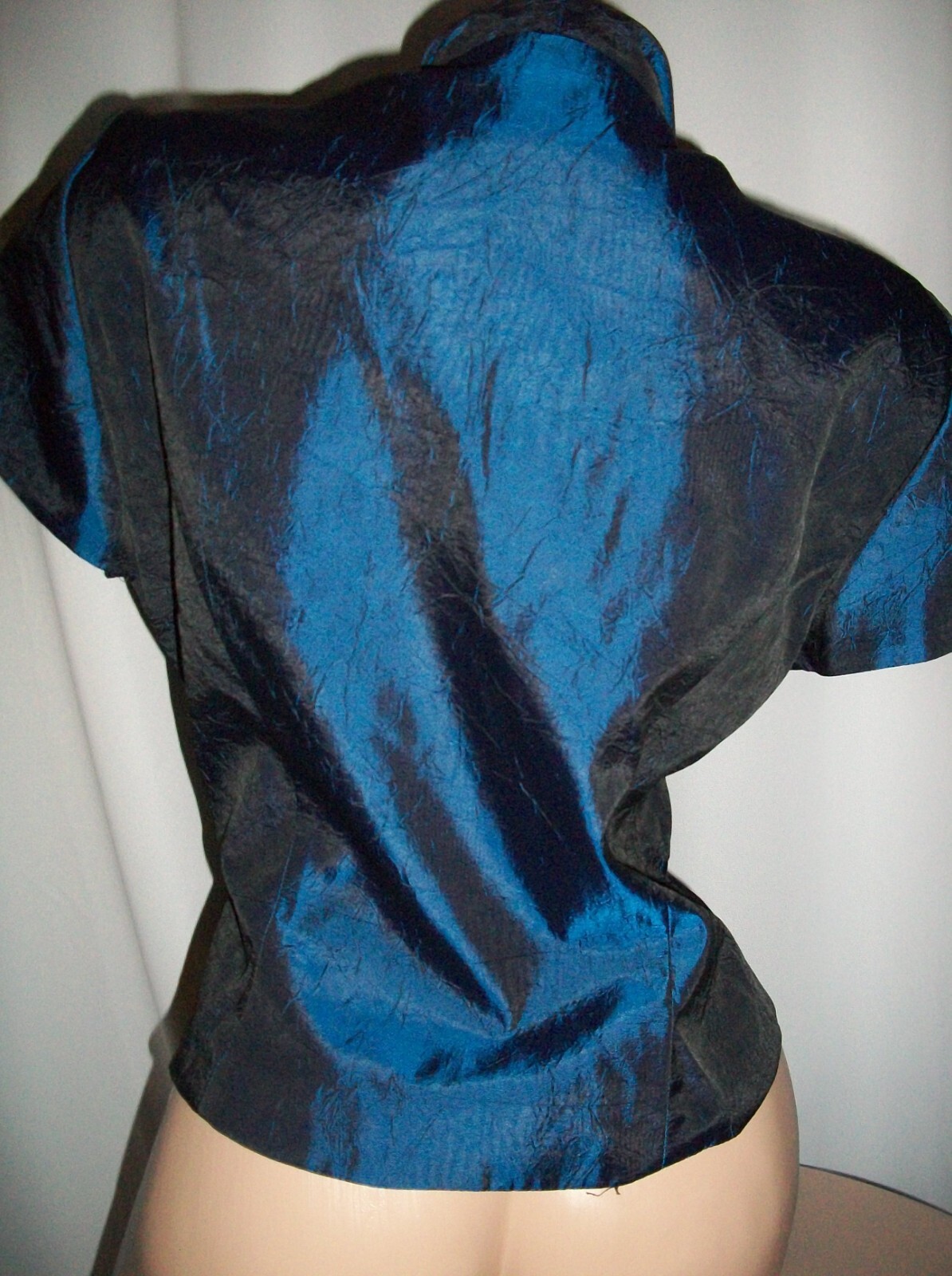 Vtg Blue Acetate Lined Crop Top 38 L USA