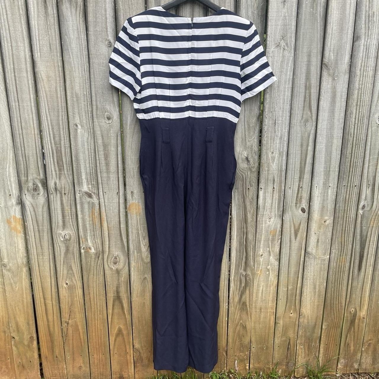Vintage Striped Navy Jumpsuit
