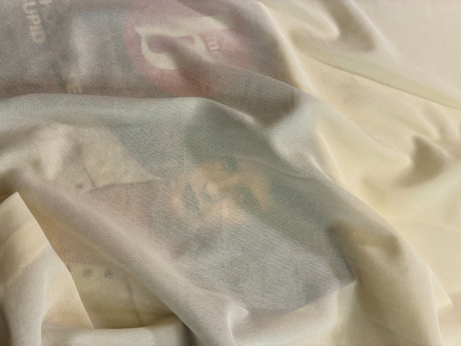 Vintage MISS ELAINE LONG GRECIAN NIGHTGOWN Small IVORY BLUSH Goddess Siren READ