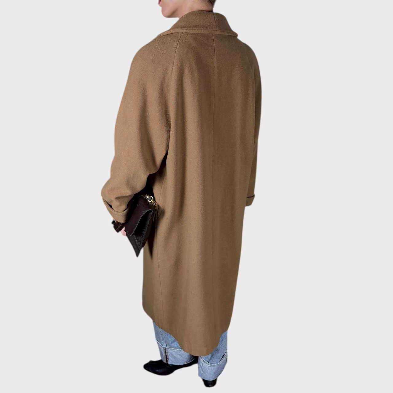 Vintage Beige Wool Coat Classic Minimalist Warm Winter Coat size US10/12; EU42