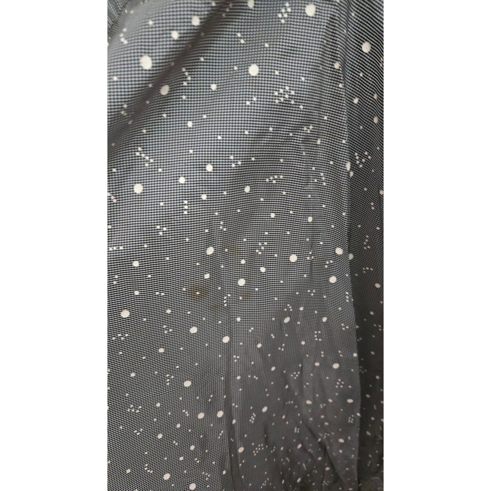 Vintage 50s Grey Atomic Splatter Dot Cotton Dress Red Lined Pockets Rockabilly