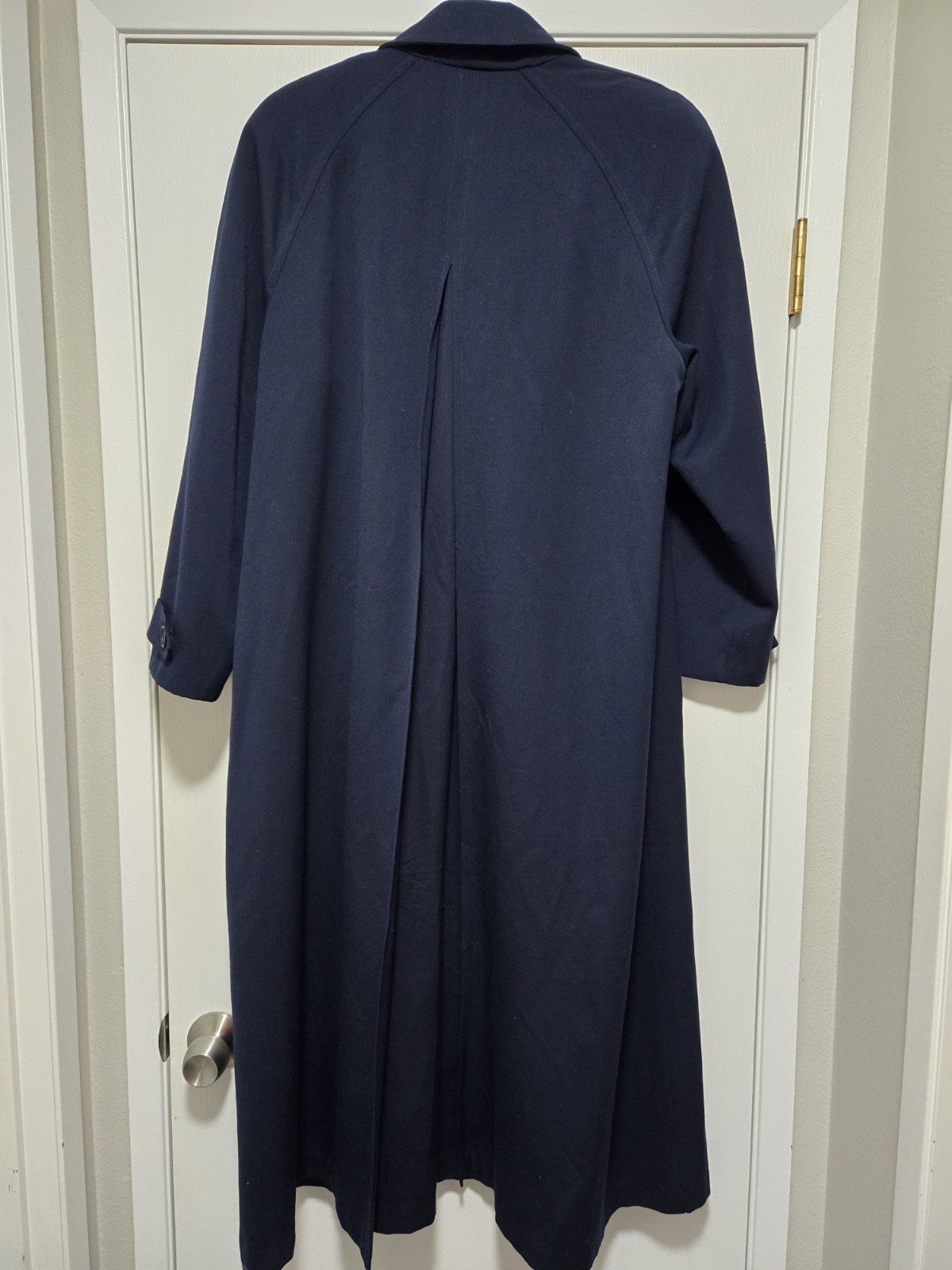 Vintage Tempo Europa London Fog 100% Wool Trench Coat Women&rsquo;s 12 Regular Blue
