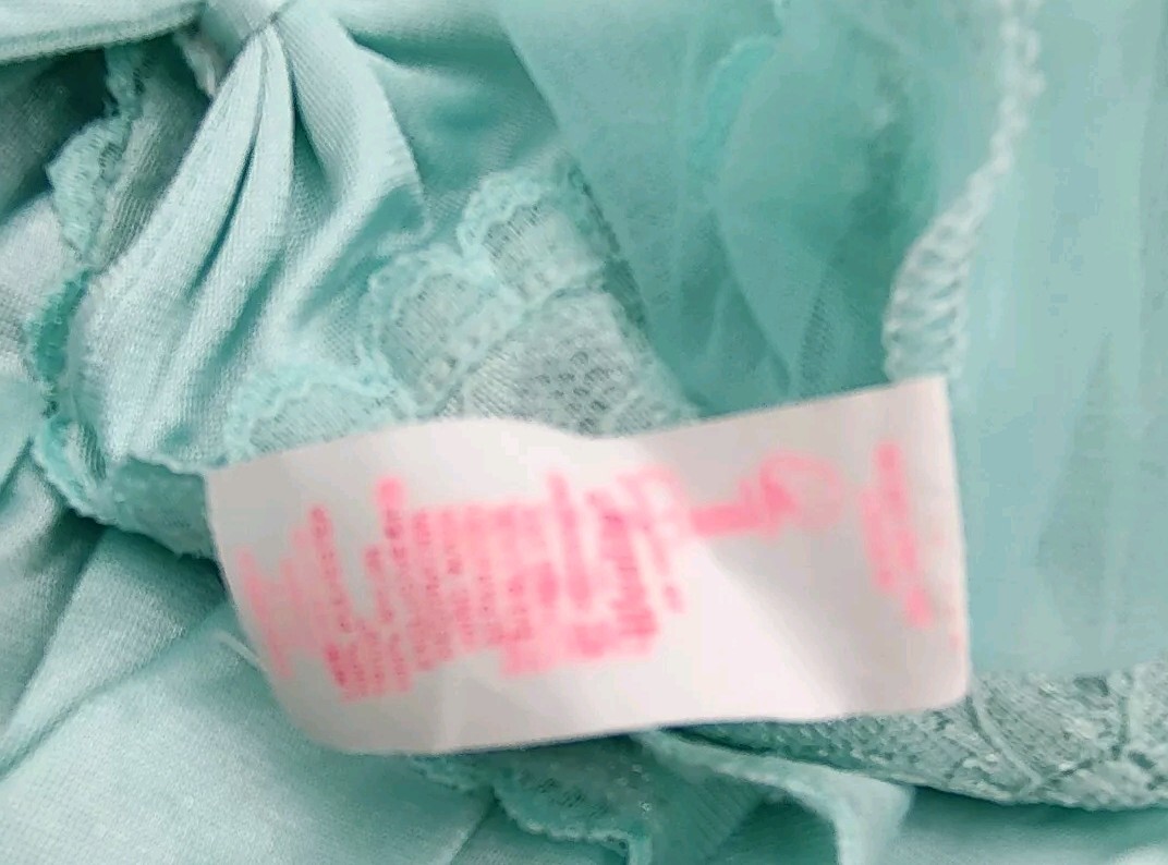 Vintage Alana Gale Large Sexy Babydoll 4663 Nightie Ruffle Lace Chiffon Aqua EVC
