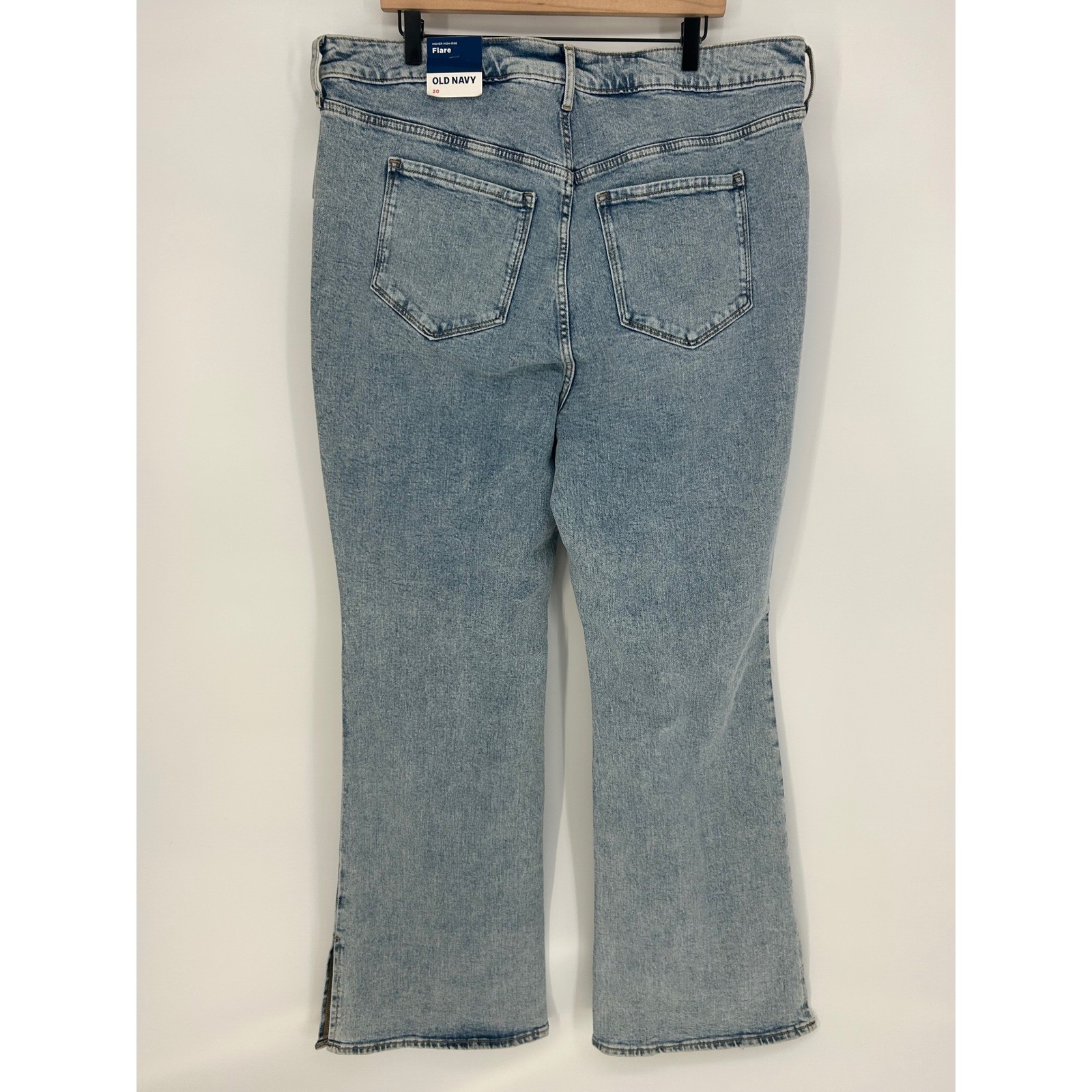 NWT-Old Navy Higher High Rise Flare Jeans Plus Size 20 Rita Side Hem Slit 876621