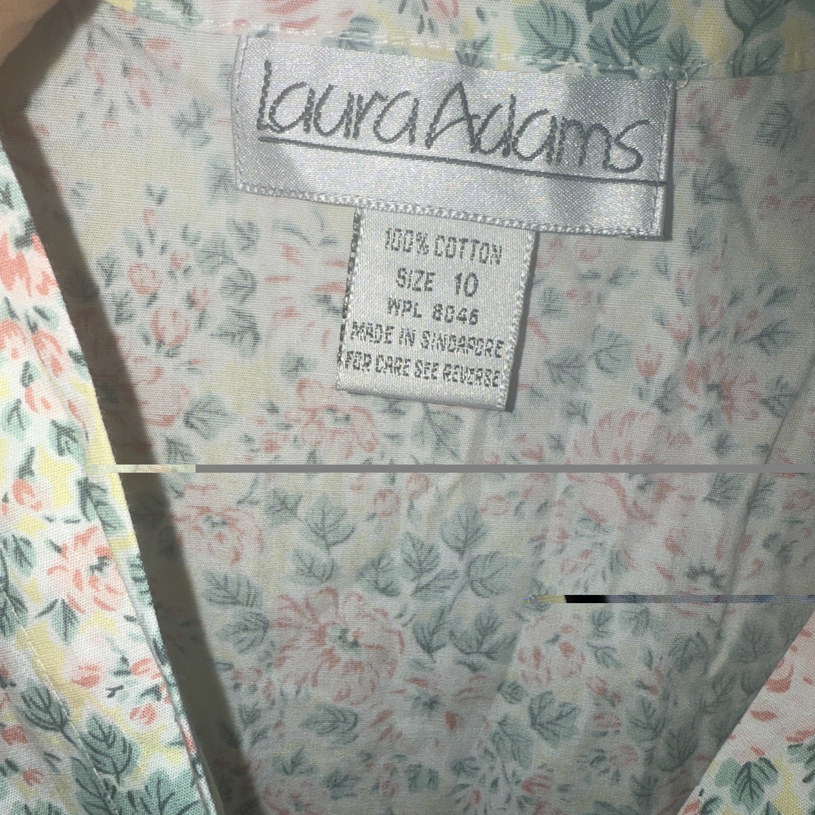 Lot 2- Vintage 100% Cotton Long Robe Dress Nighty Laura Adams New Cottagecore M