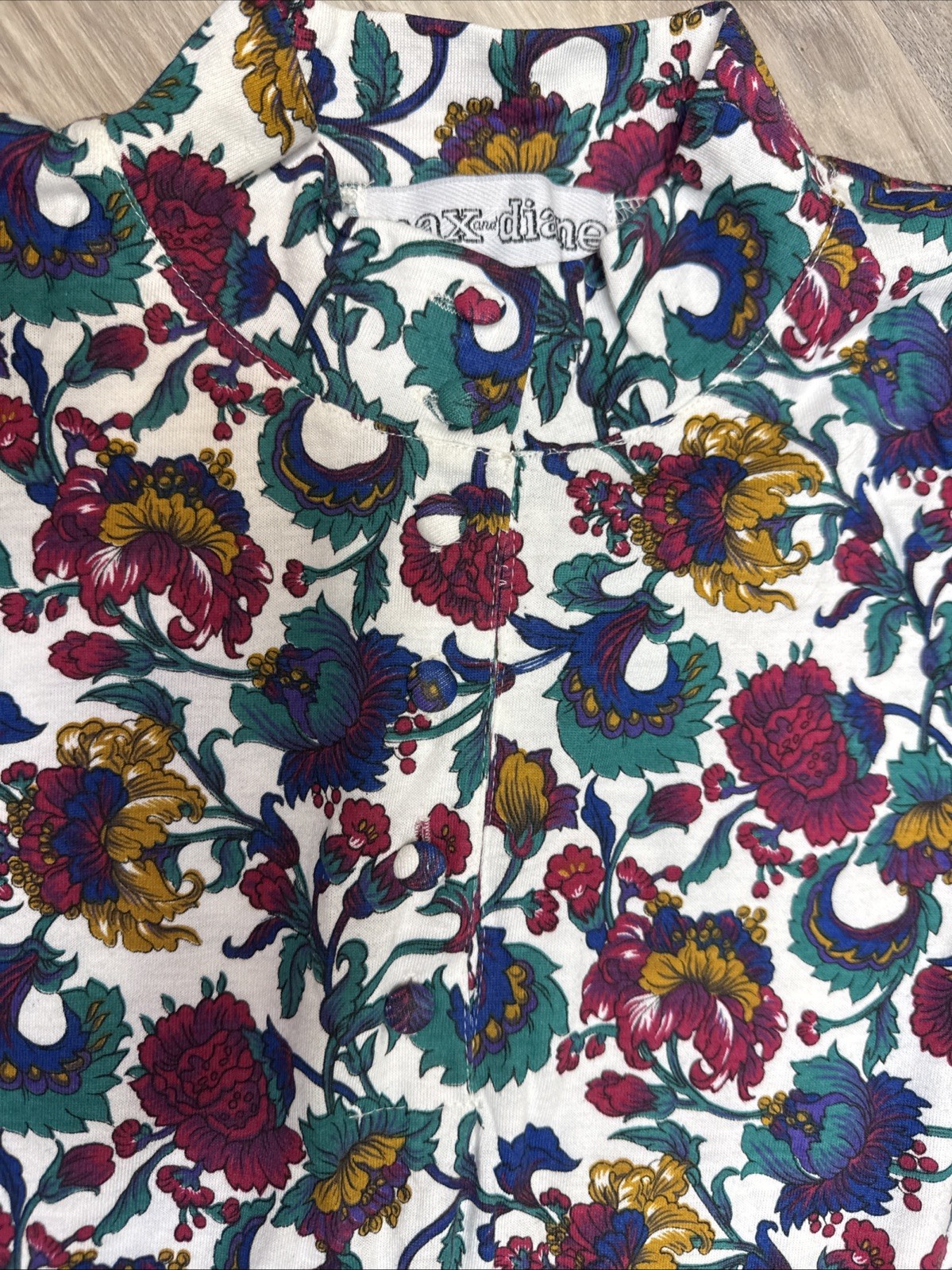 VTG Max & Diane Floral Paisley Long Sleeve Blouse Top Shirt Secretary Geek NWT S