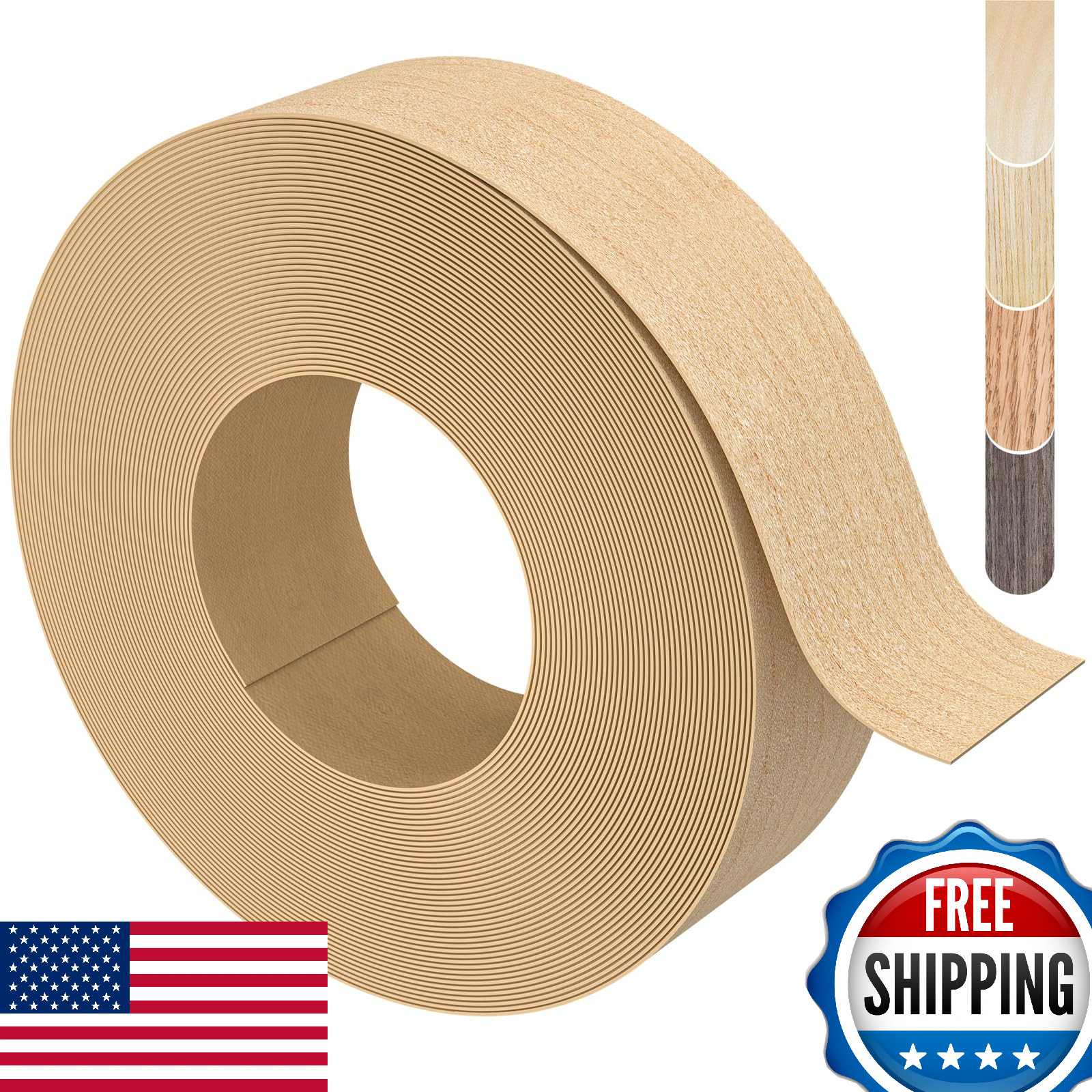 ZYJT Maple Edge Banding 1.5&Prime;x50ft Real Wood Pre-glued Flexible Veneer Tape