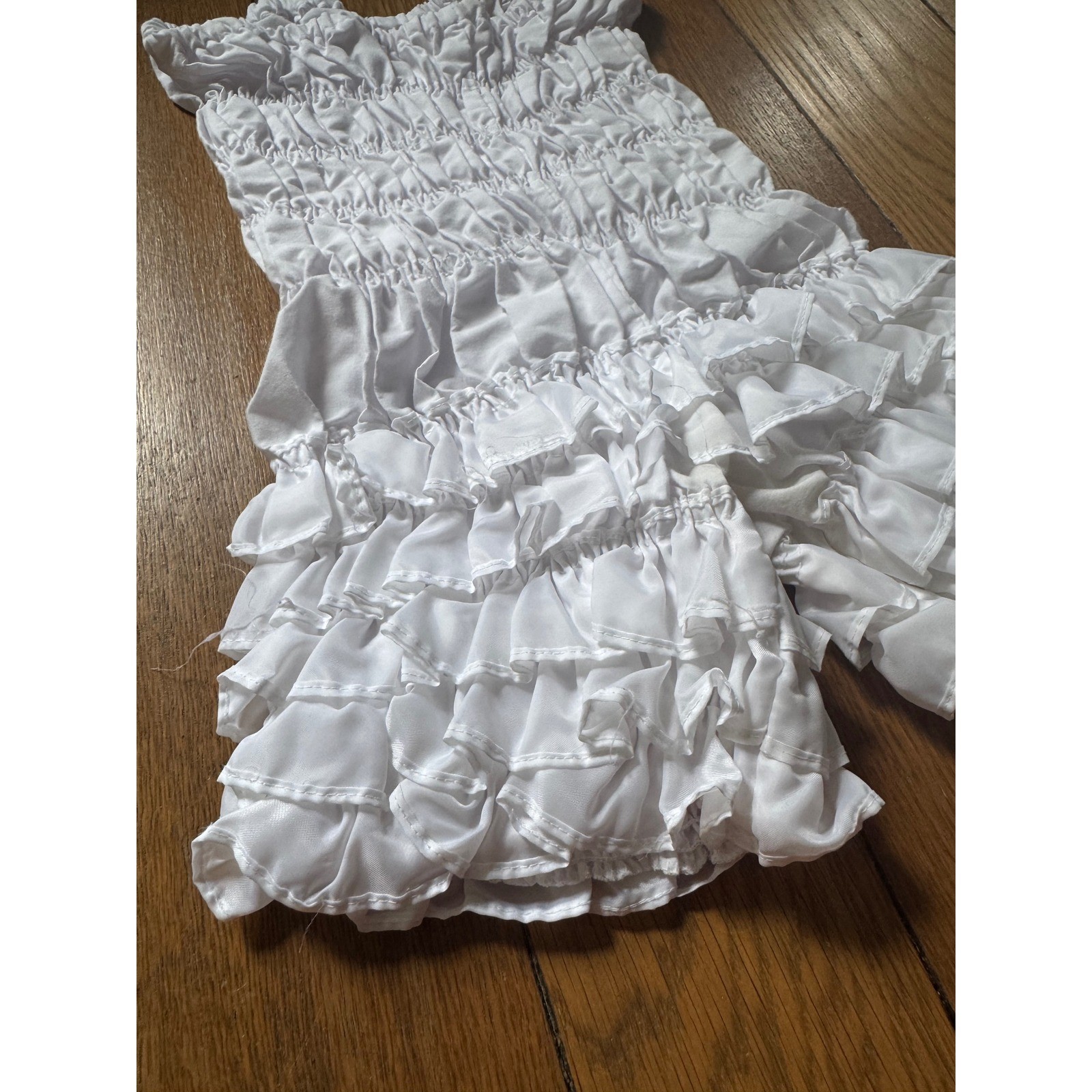 Vintage 80s Coquette Fashion Magic Fendler White Smocked Ruffle Bloomers Shorts