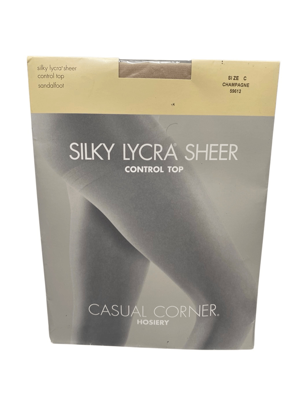 Casual Corner Silky Lycra Sheer Control Top Pantyhose Champagne Size C Formal