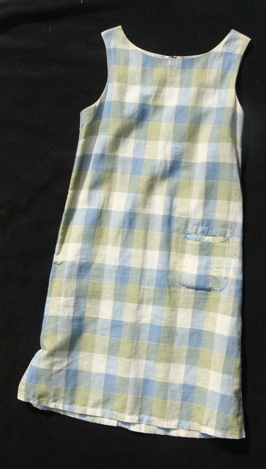 Bass Vintage brown plaid women&rsquo;s sleeveless dress size 6 linen cotton