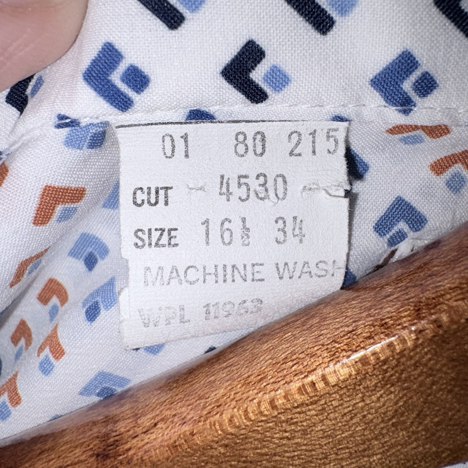 Rawhide Long Sleeve Geometric Diamond Pattern White Shirt 16.5/34 Button Snap