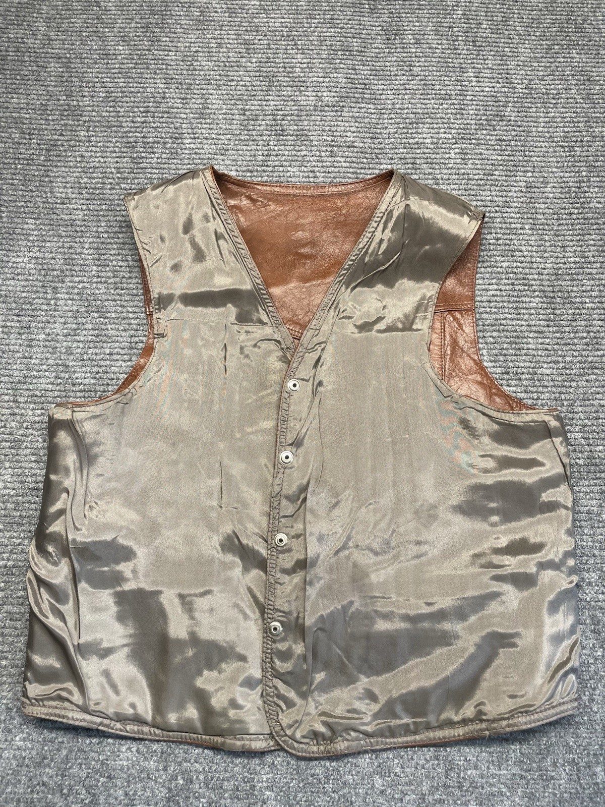 VTG Rustic Genuine Leather Vest Large (42) Mexico Cowboy Ranch Style Motorcycle