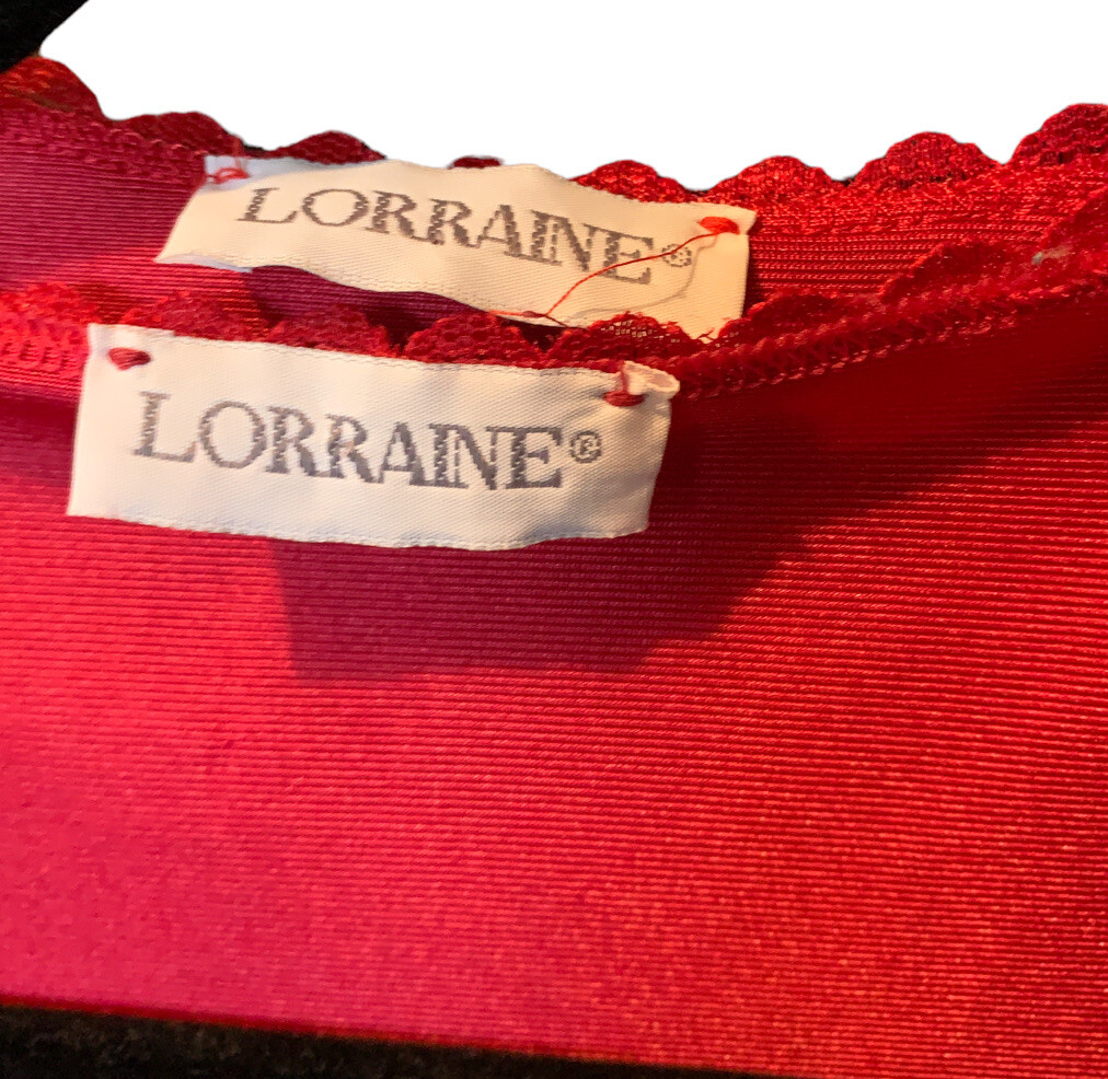 Red S/M Lorraine Silky Soft Nylon Peignoir Robe Nightgown Gown Grannycore Set