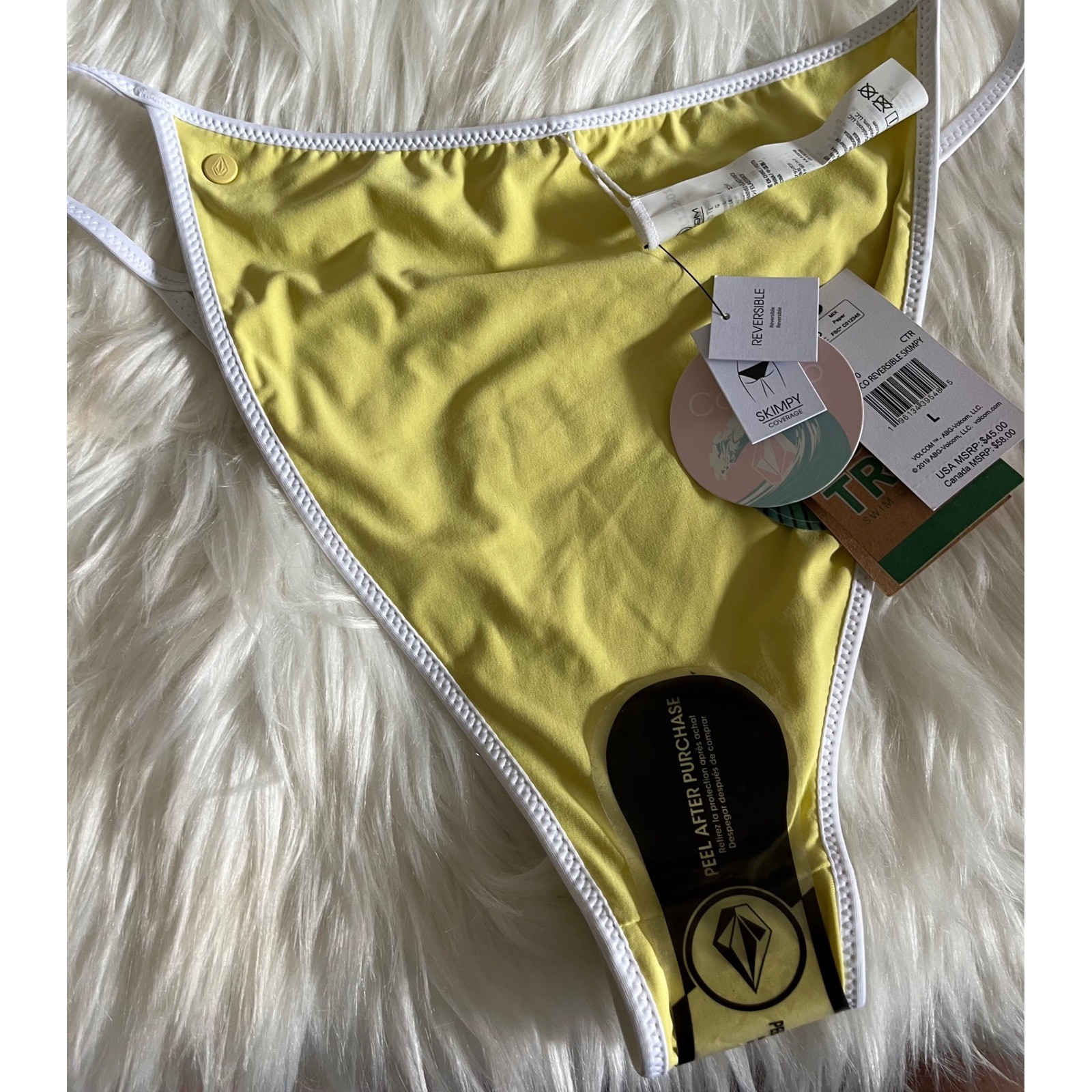 NWT Volcom Reversible Skimpy Coverage Large Tropicoco