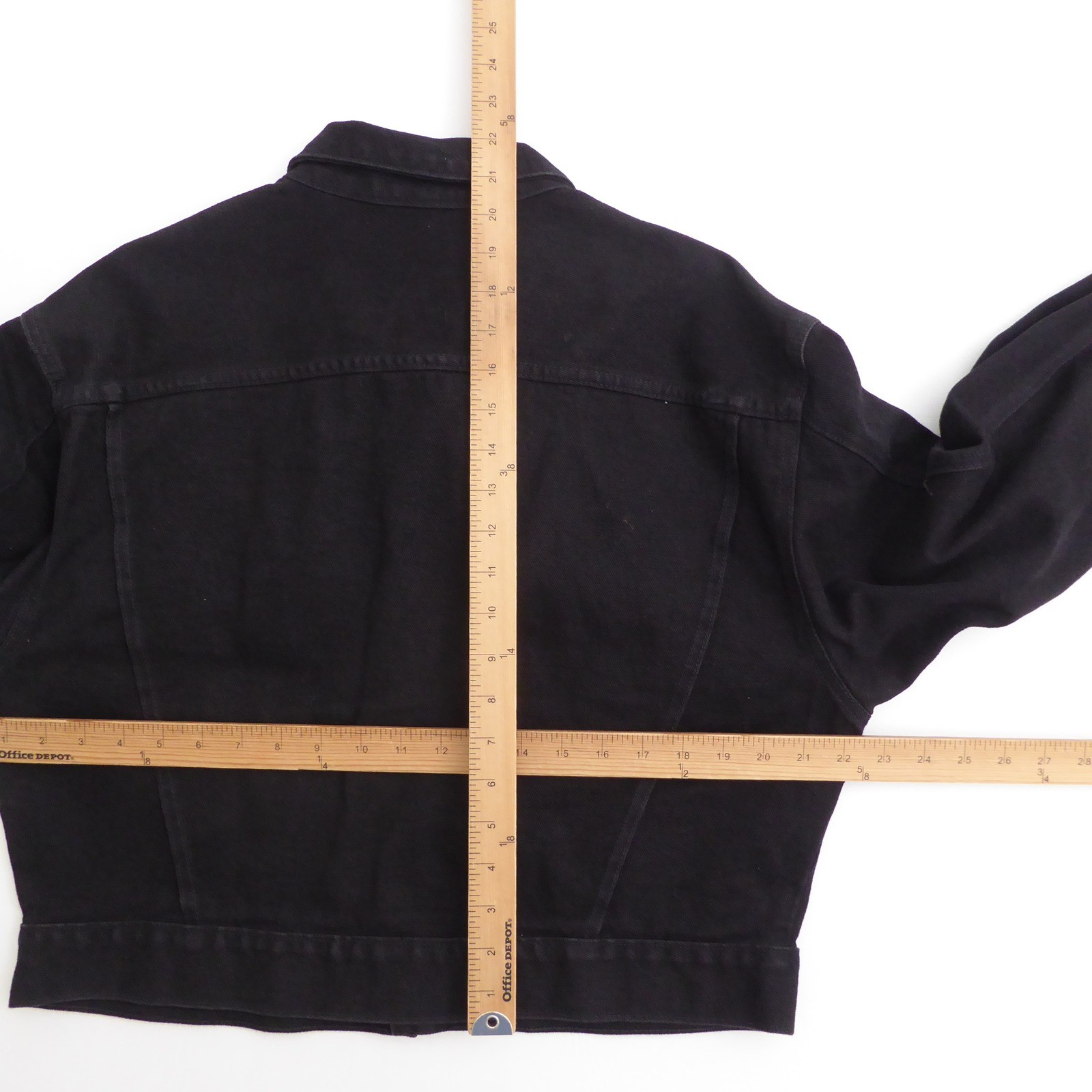 Guess Womens Denim Jacket Black Vintage Made in USA 90s Style 39849 Large