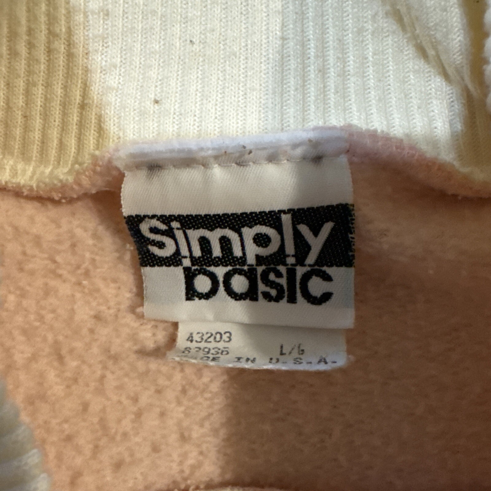 SIMPLY BASIC Vintage Pink Floral Shoulder Pad Sweatshirt Sz L USA Made