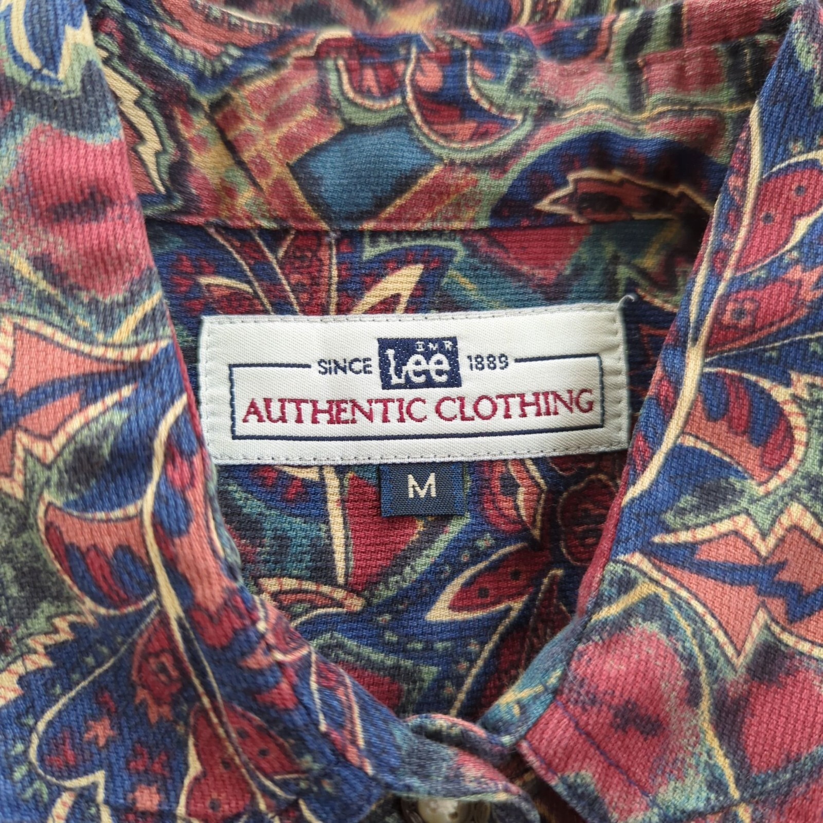 Vintage Lee Authentic Clothing Long sleeve Art Paisley Floral Button up blouse M